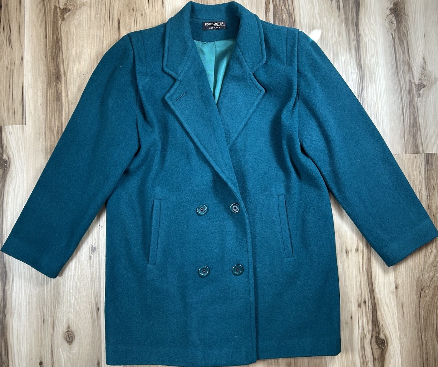 FORECASTER of Boston Vintage 80s 90s TWEED WOOL Coat Large OVERCOAT Preppy
