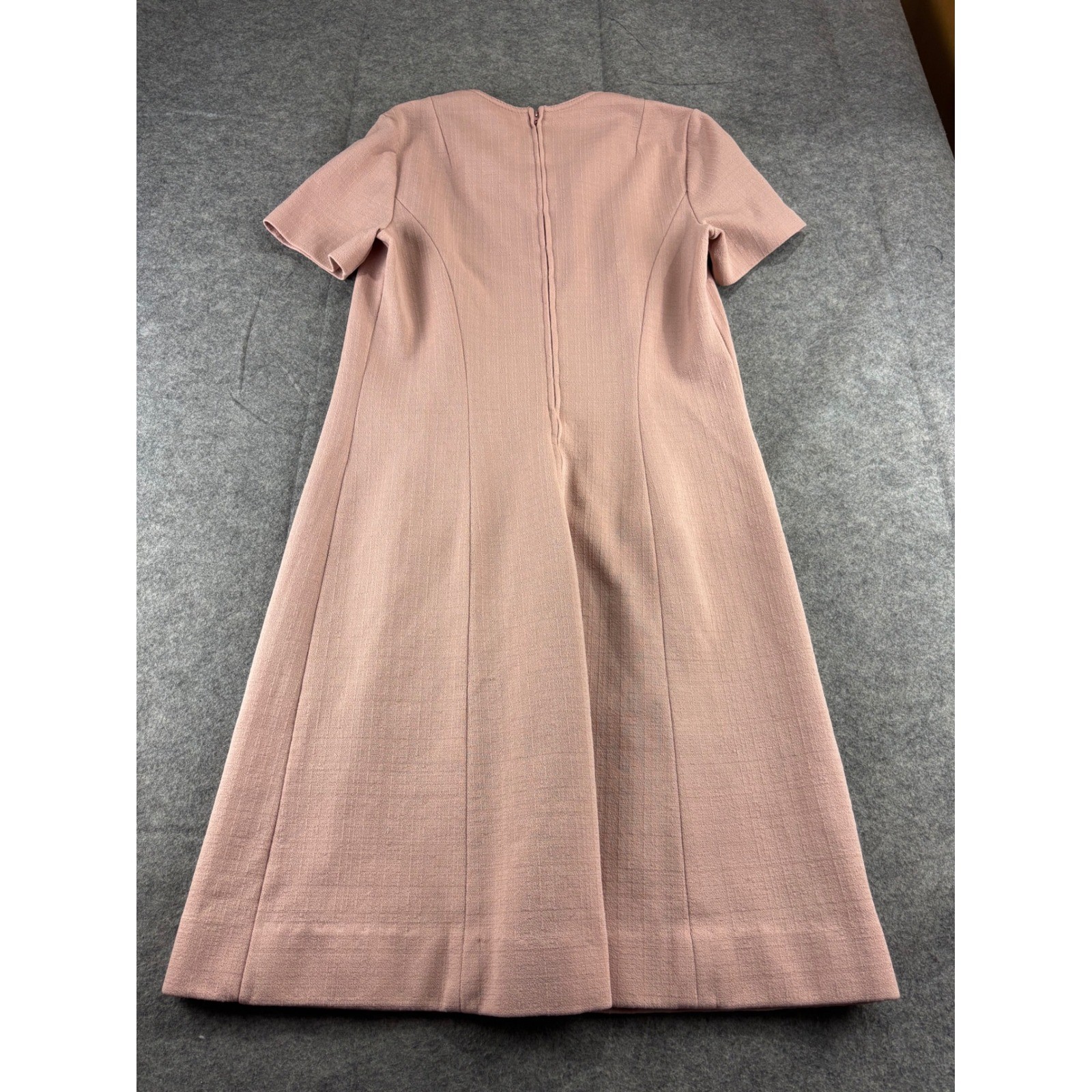 VTG Sz S? Butte Knit Pink Short Sleeve Shift Dress ILGWU 1960s Mod A-Line Retro
