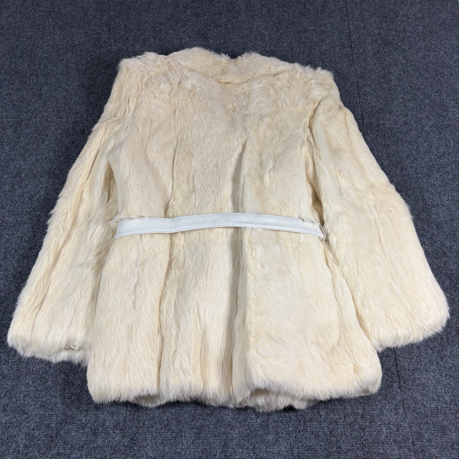 Vintage Wilsons Leather Belted Rabbit Fur Jacket Large Genuine Fur Coat And Hat