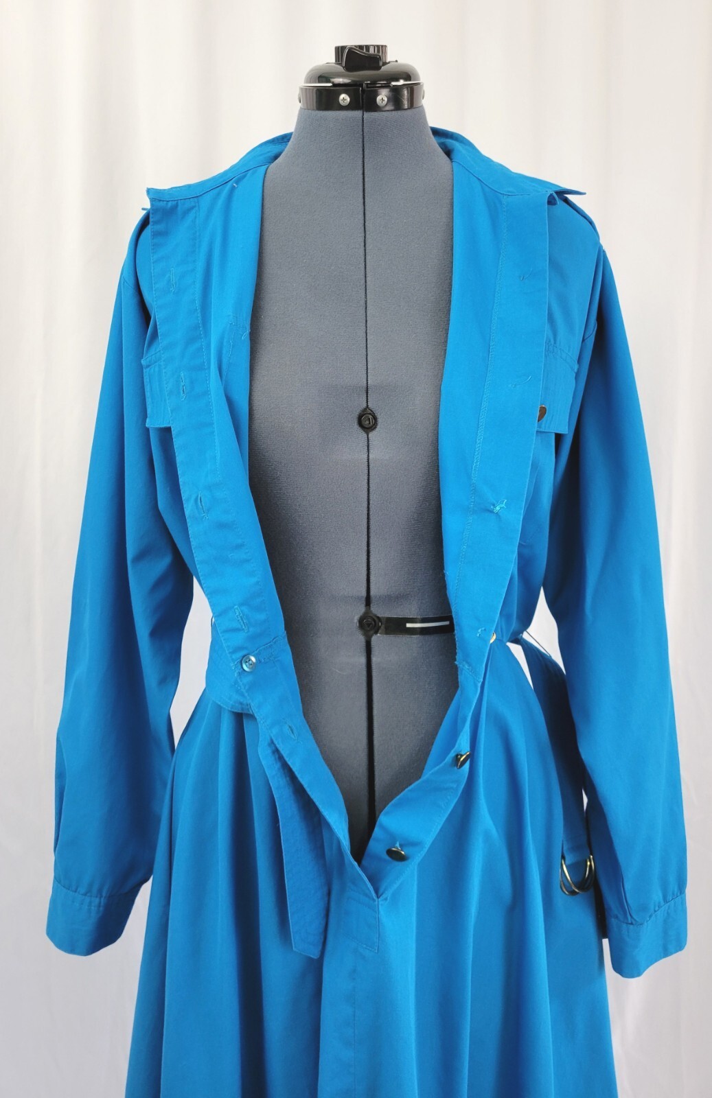 Vintage Darian Bright Blue Shirt Dress w Matching Belt Size 10