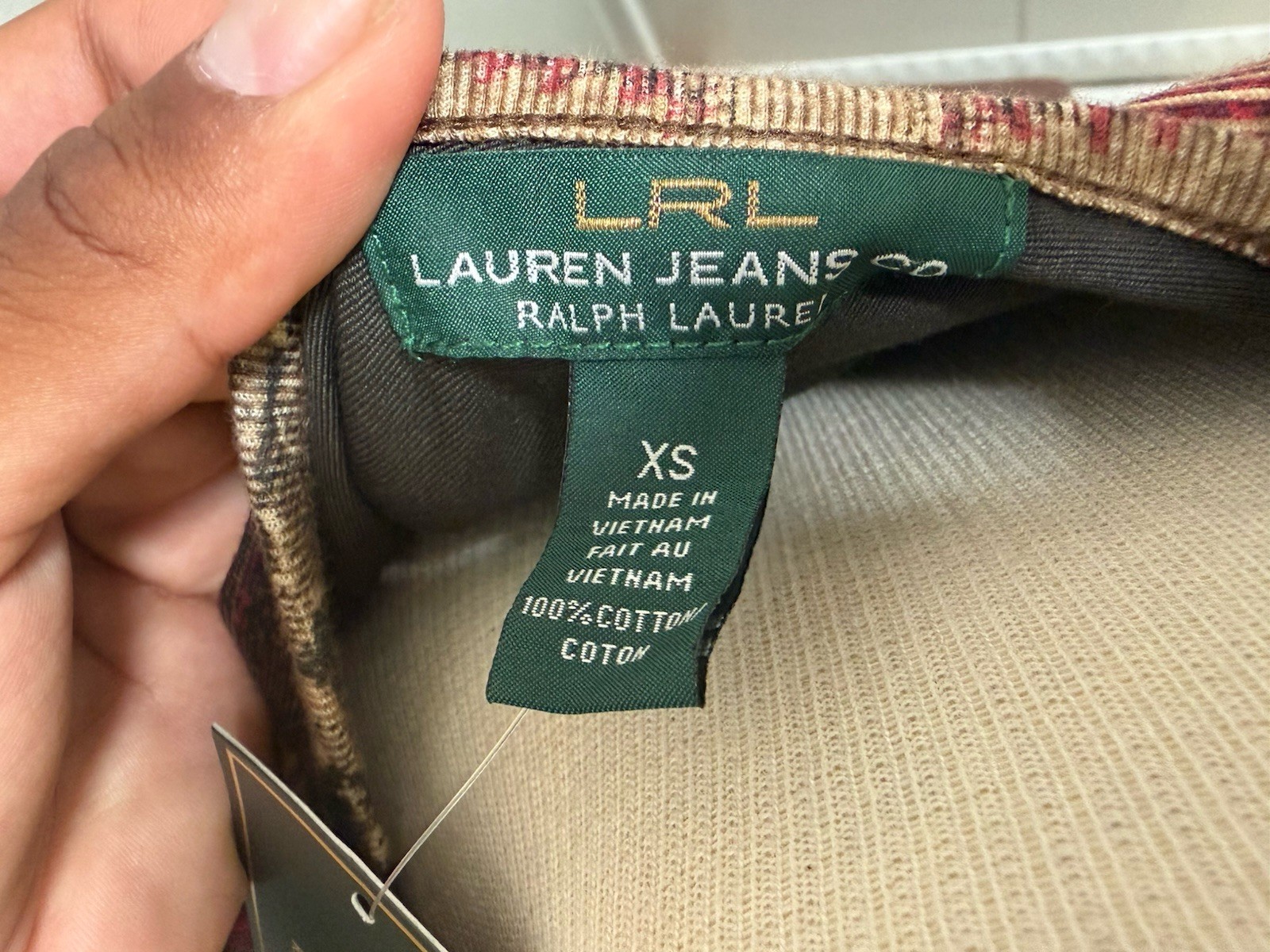 NWT Vintage Lauren Ralph Lauren Aztec Print XS Long Sleeve