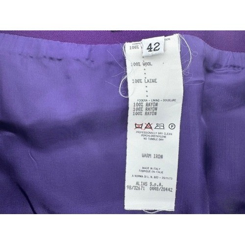 Gianni Versace Couture Mini Skirt Women 42 Purple Wool Crystal Vintage Italy