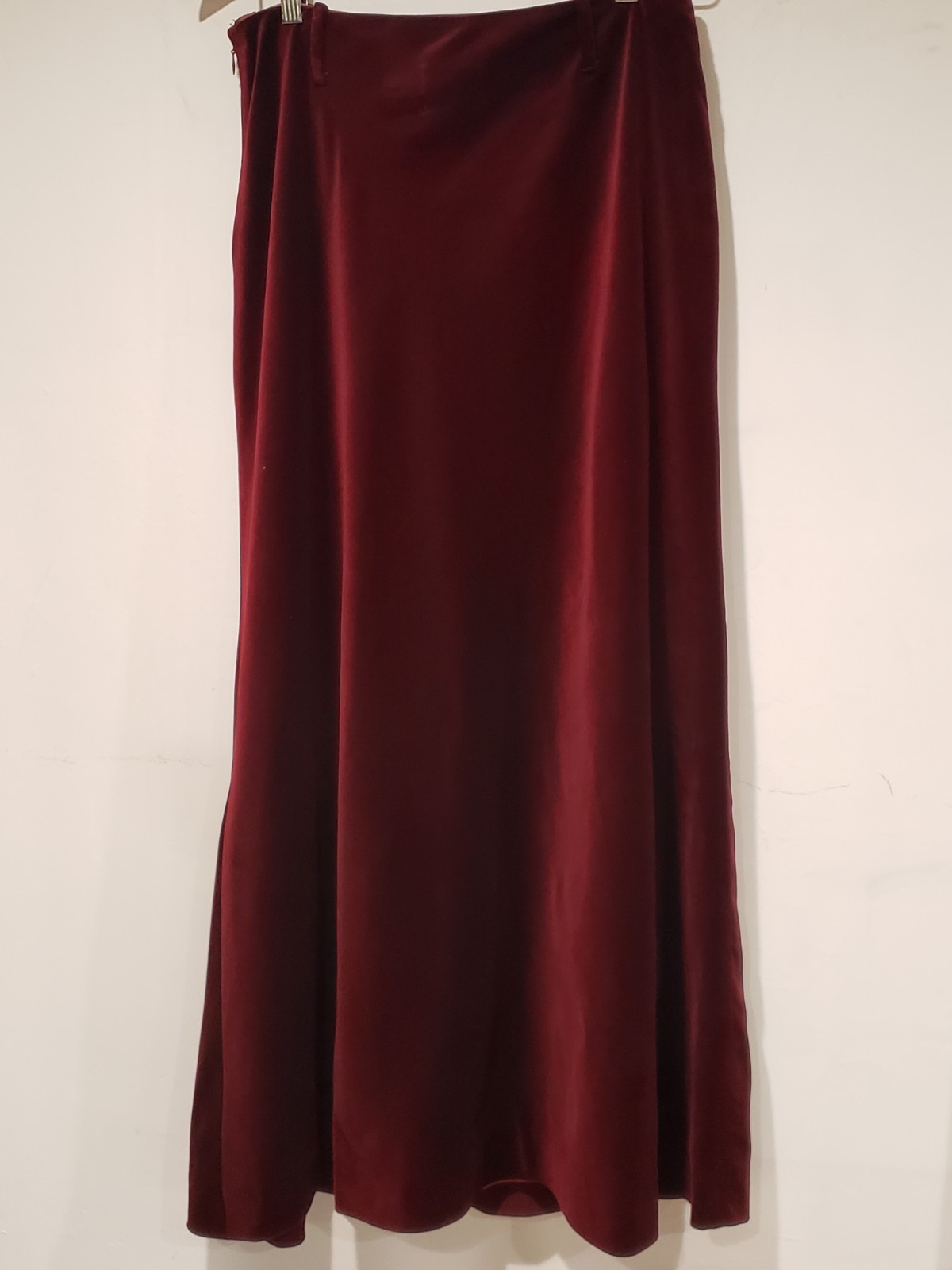 Vintage 1970s Ah! Austin Hill Full-Length A-Line Velvet Evening Skirt Sz 16 Wine