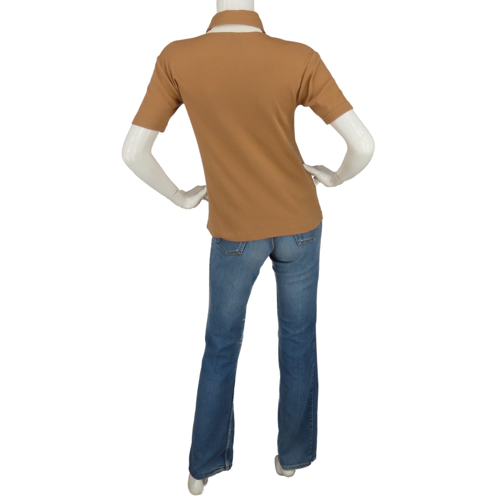 Retro Camel Polo w/ Artistic Pocket & Soft Collar