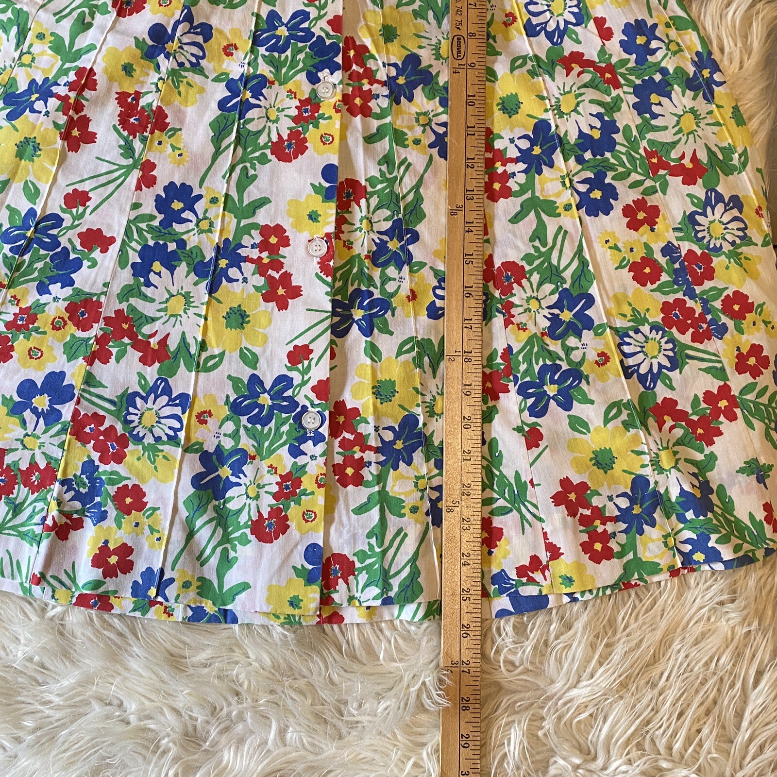 Vintage 70s A Line Floral Flare Belted Skirt Boho Cottagecore Medium 8/10