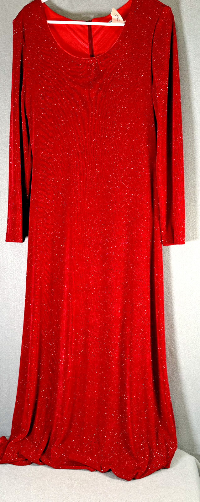 Vintage Jessica Howard Red Glitter Maxi Dress Women Size 12 Evening 1980s 1990s