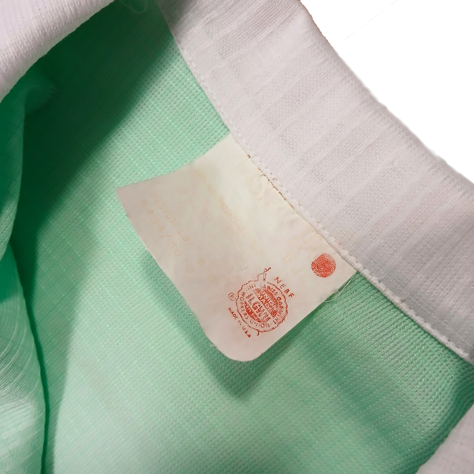 Vintage 1970s Nurse Uniform Top Womens Medium Mint Green White Medical Smock