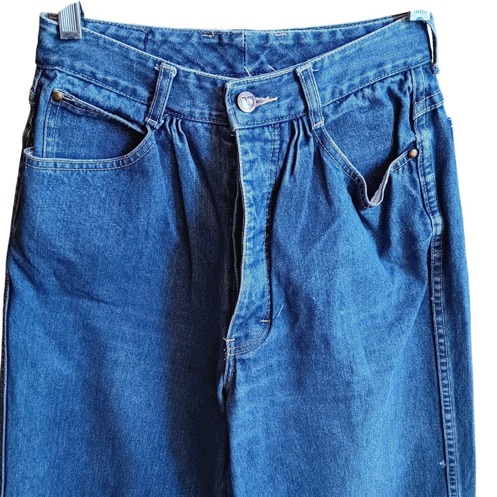 sz 9 25×32 Unionbay True Vintage High-Waist Buttonfly Indigo Denim Jeans 1970’s