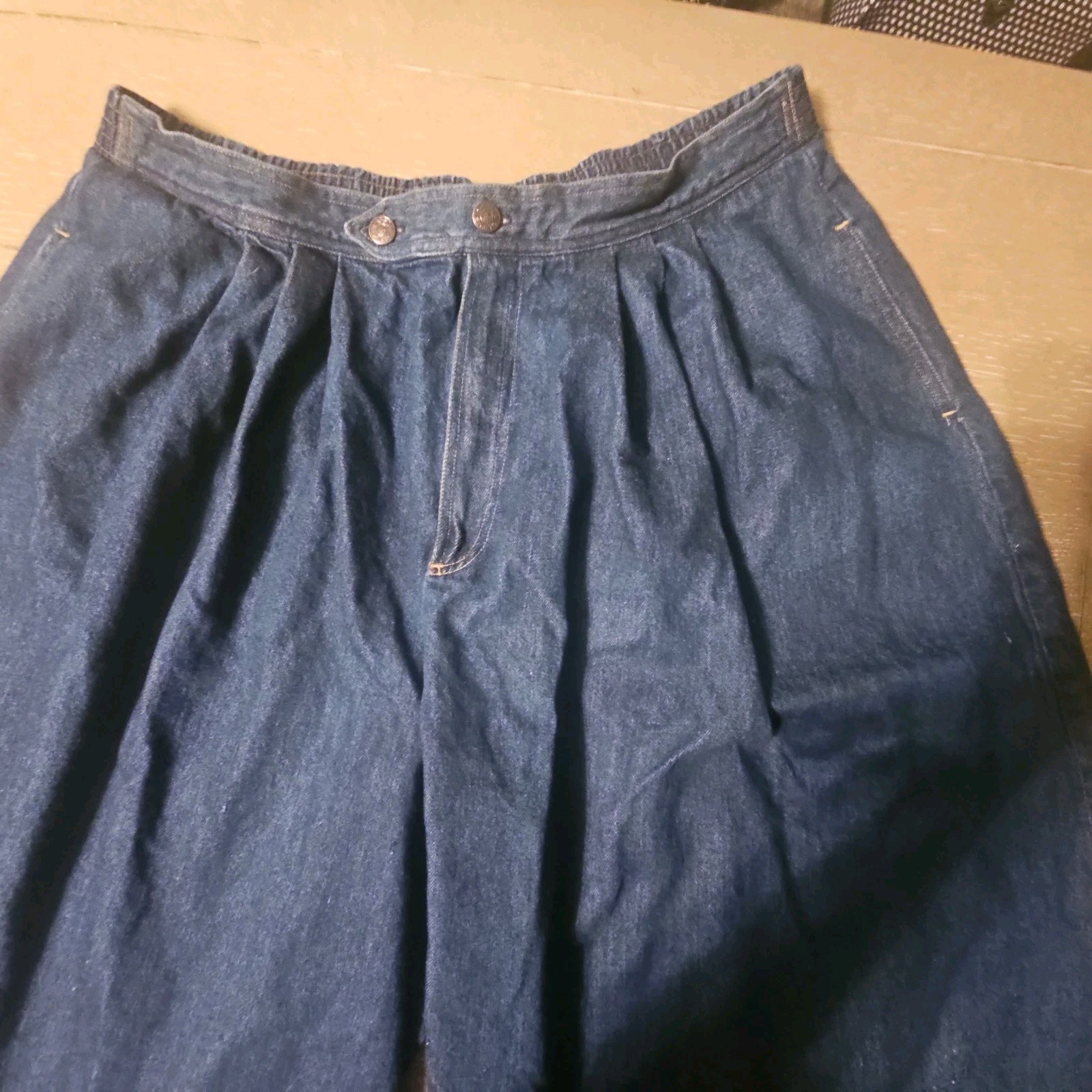 VTG Sasson Plus 38/24W Blue Denim Wide Leg Culottes Gauchos.Super High Rise