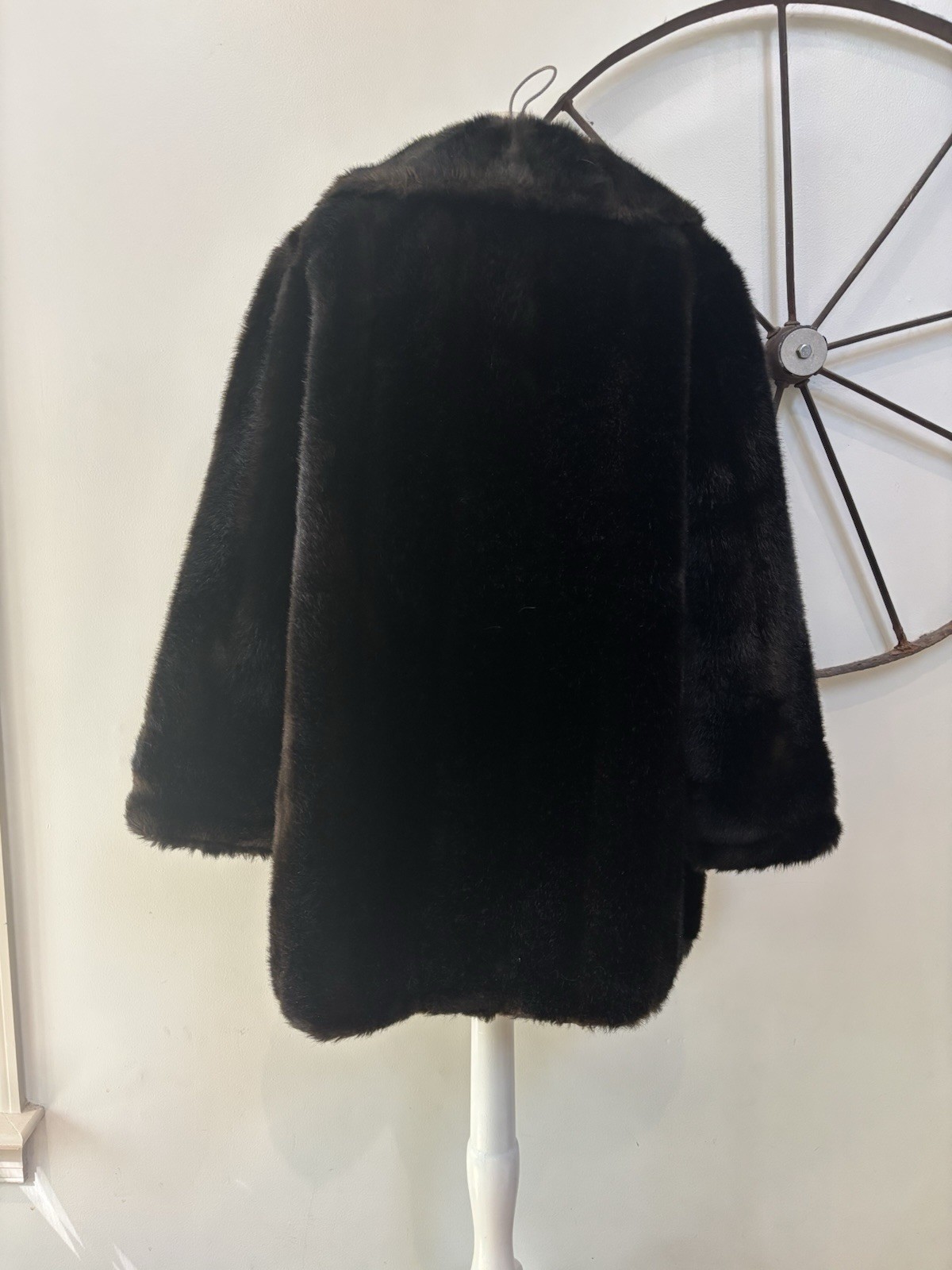 Vintage 1970s Mincara by Russel Taylor for Lord & Taylor faux Mink cocktail coat
