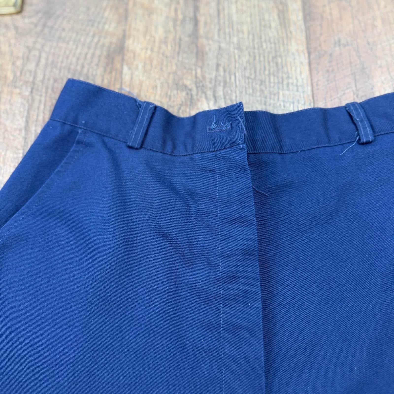 Vintage 80s Navy Blue Wide Leg Culottes Gaucho Shorts High Waist Size 7/8