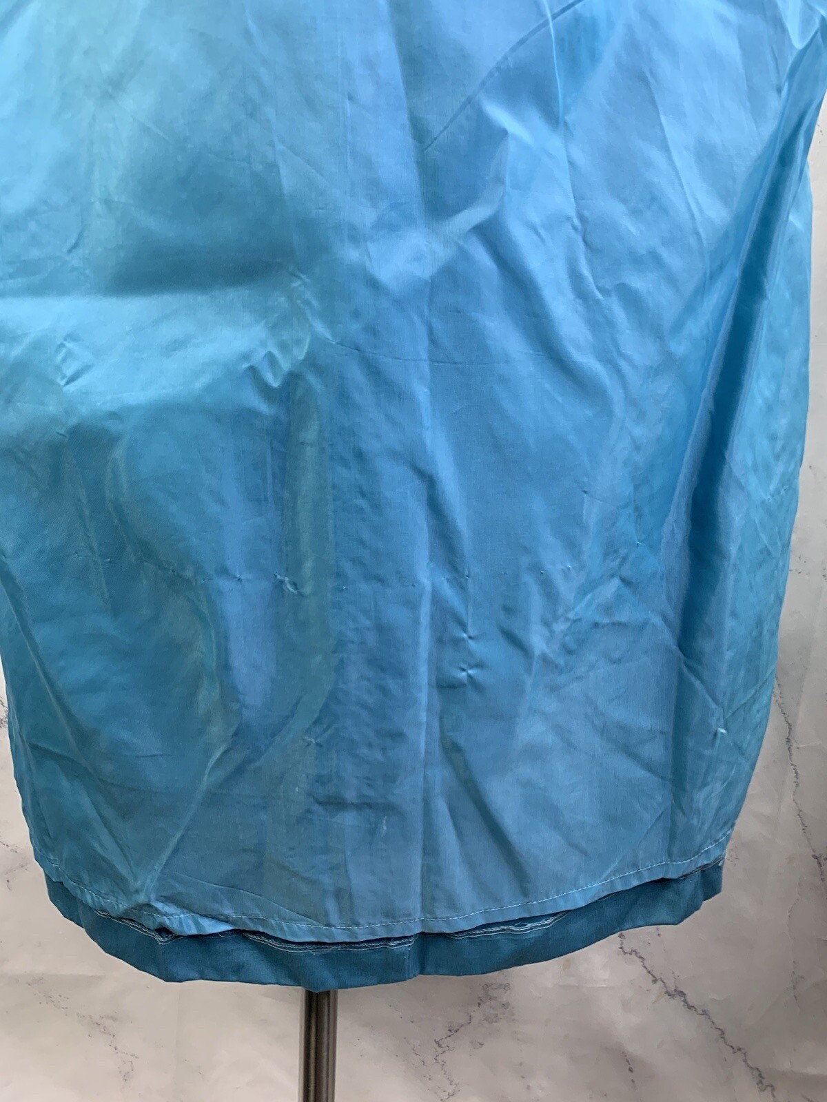 Vintage 60s Sears MOD Trench Coat Womens S Blue Velvet Collar Retro Spy Jacket