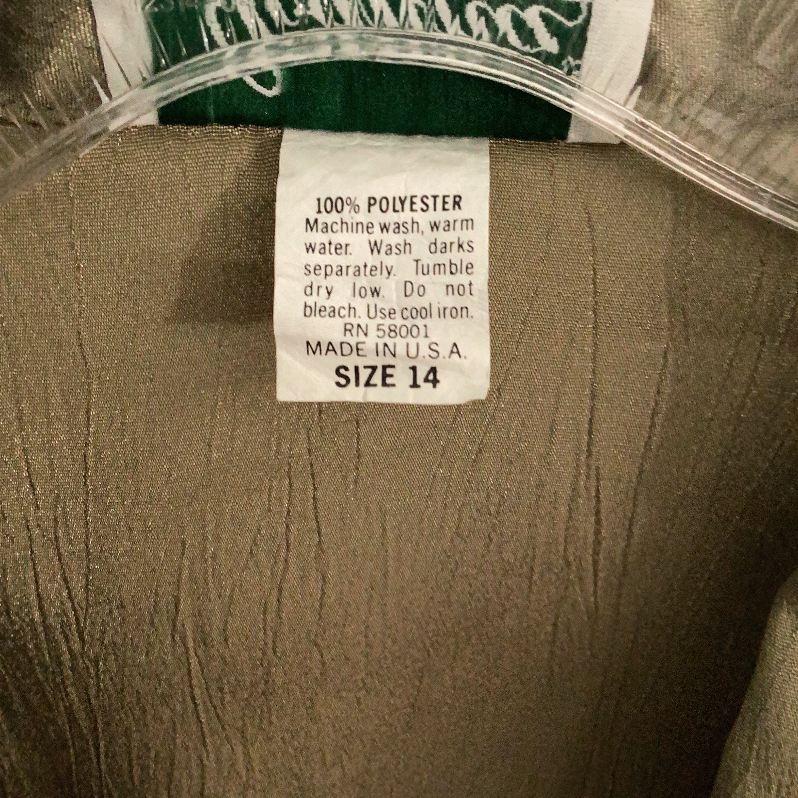 Vintage Joanna Soft Olive Gold Blouse 80s 90s Deep V Notch Lapel Top