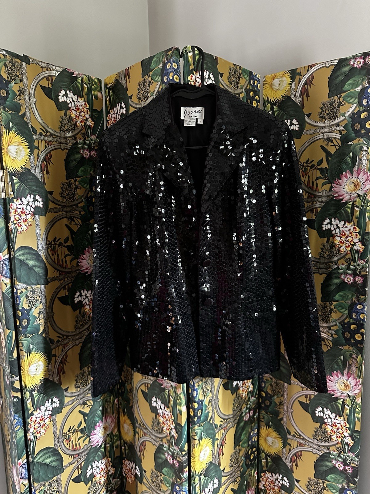 Jovani 1980s Black Sequin Women’s Jacket Blazer 6