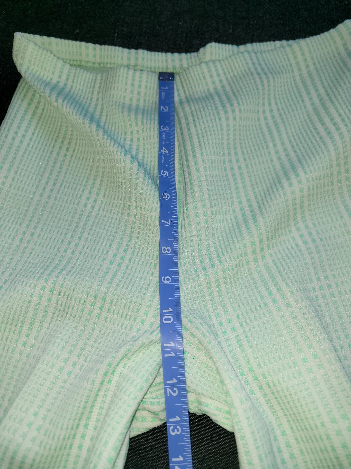 Vintage 60s 70s Straight Leg Slacks Pants Disco Wide Green White Plaid XS/S