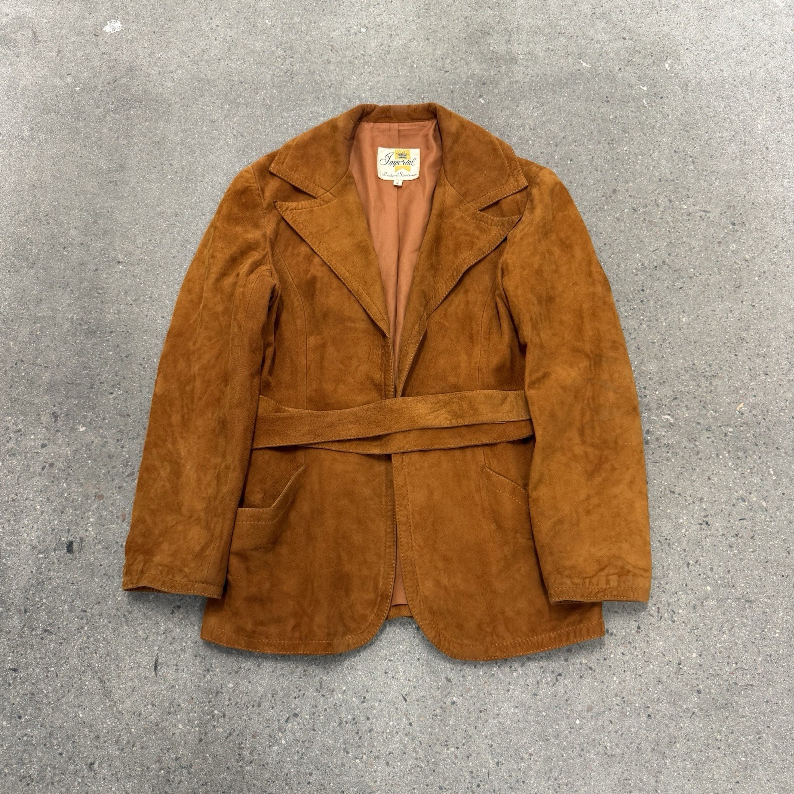 Vintage Imperial Leather And Sportswear Long Suede Coat Size 10