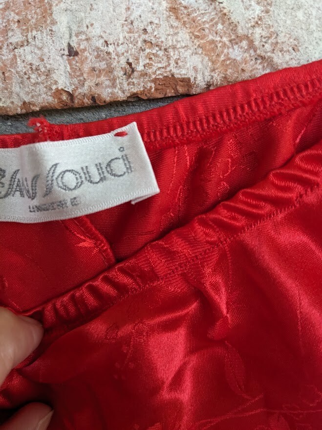Vintage San Souci-Woman Teddy Set-2 Pc Set Red Camisole/Panty-Size Large-Sexy