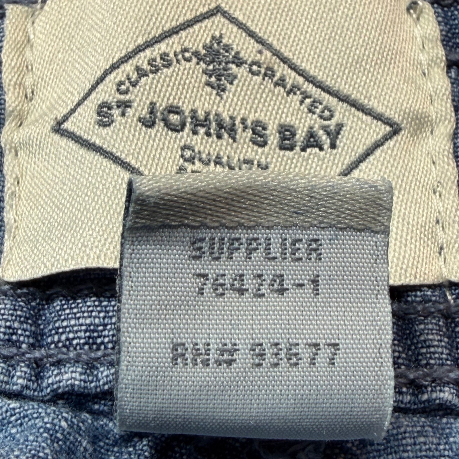 Vintage St. Johns Bay Floral Embroidered Floral Denim Shorts 18 Blue 100% Cotton