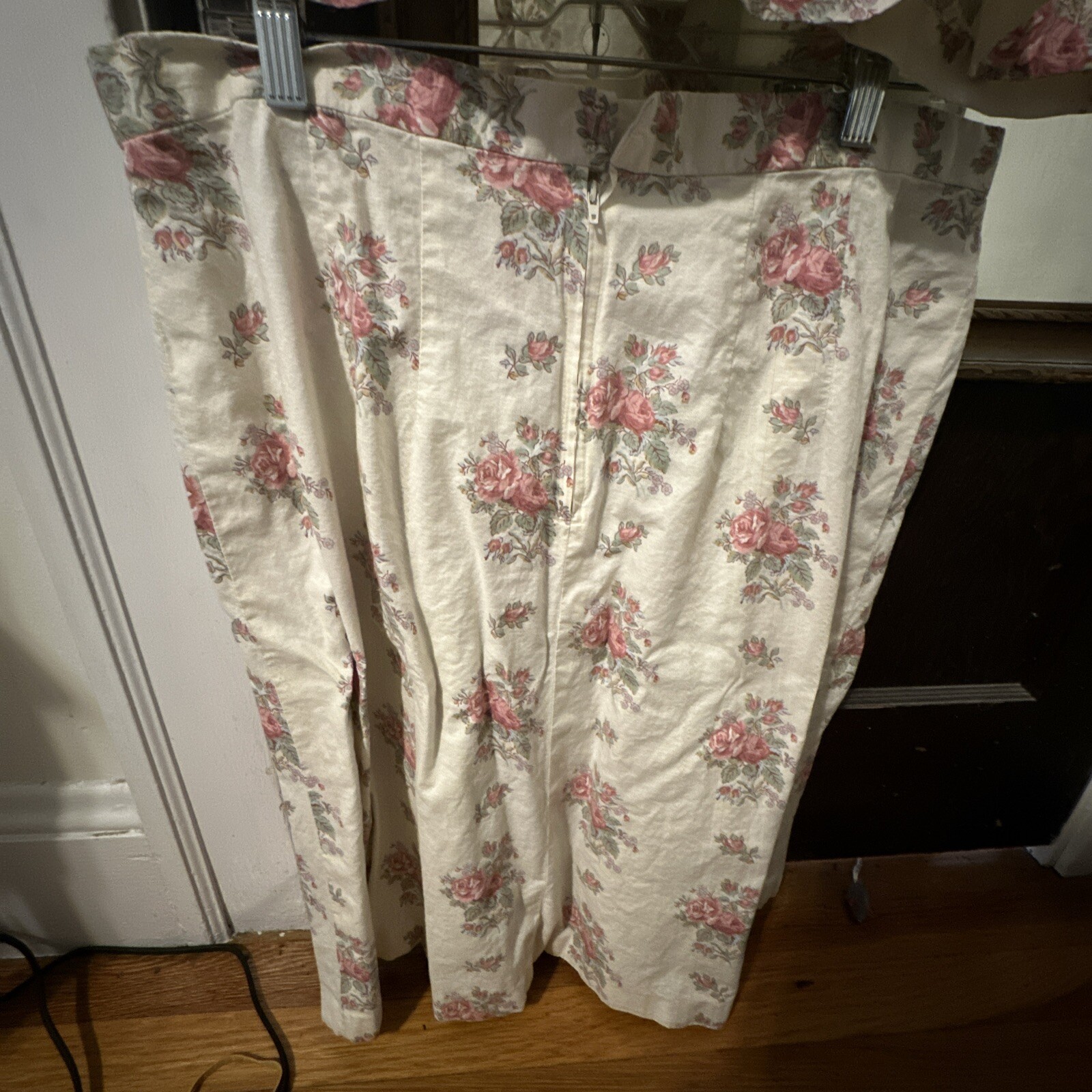 Vintage Skirt & Blazer Set 1X 14/16 Cream Floral Cottagecore Retro Feminine