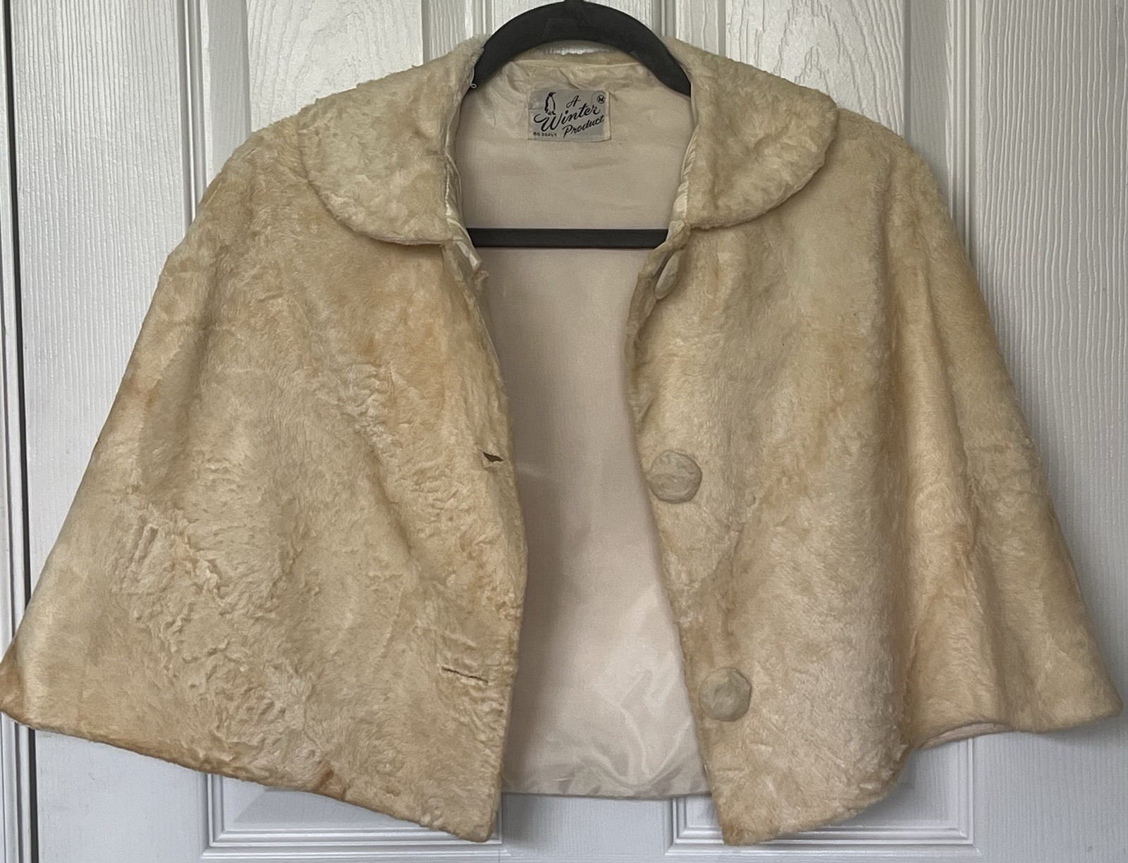 Vtg Mid-Century Fashion by „A Winter Product” Faux Fur Capelet Cape Sz M RARE