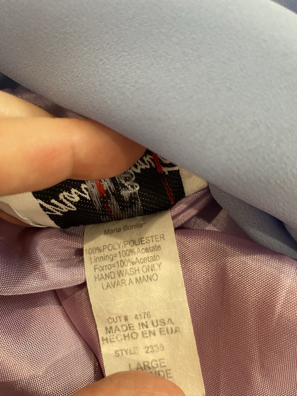 Maria Bonita Vintage Dress In Blue And Pink Size L