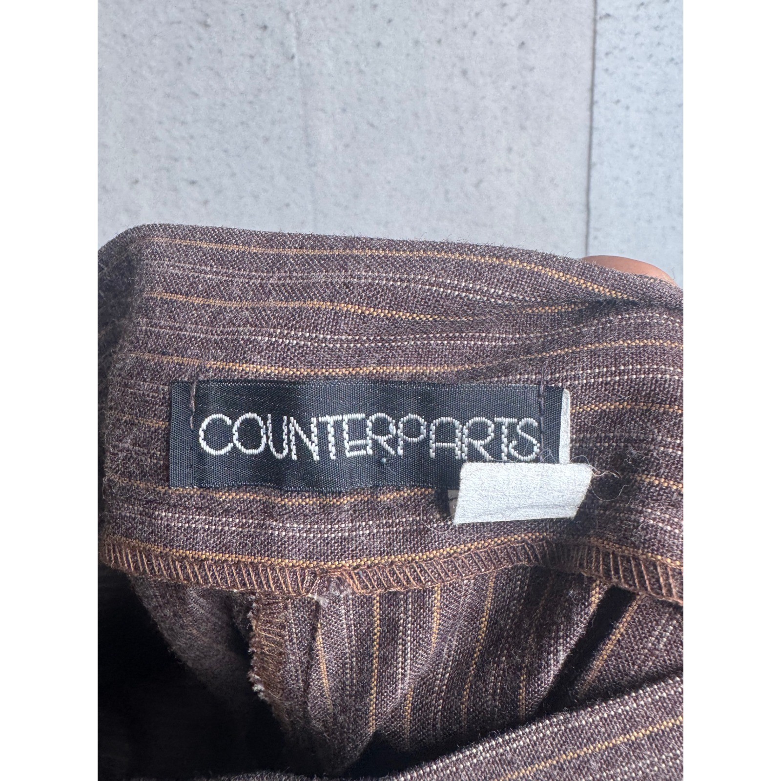 Vintage Counterparts High Waisted Pinstripe Trousers Brown Academic Size 12 27W