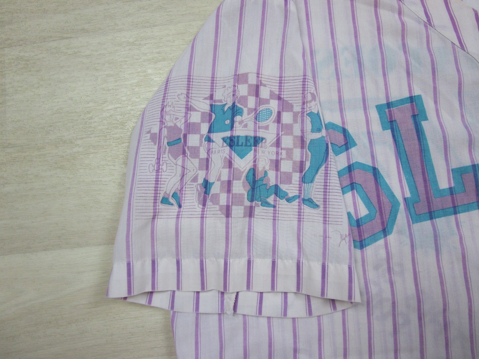 Vintage 80s ESLEEP Nightgown Striped Baseball Ballpark Nightgown 1988