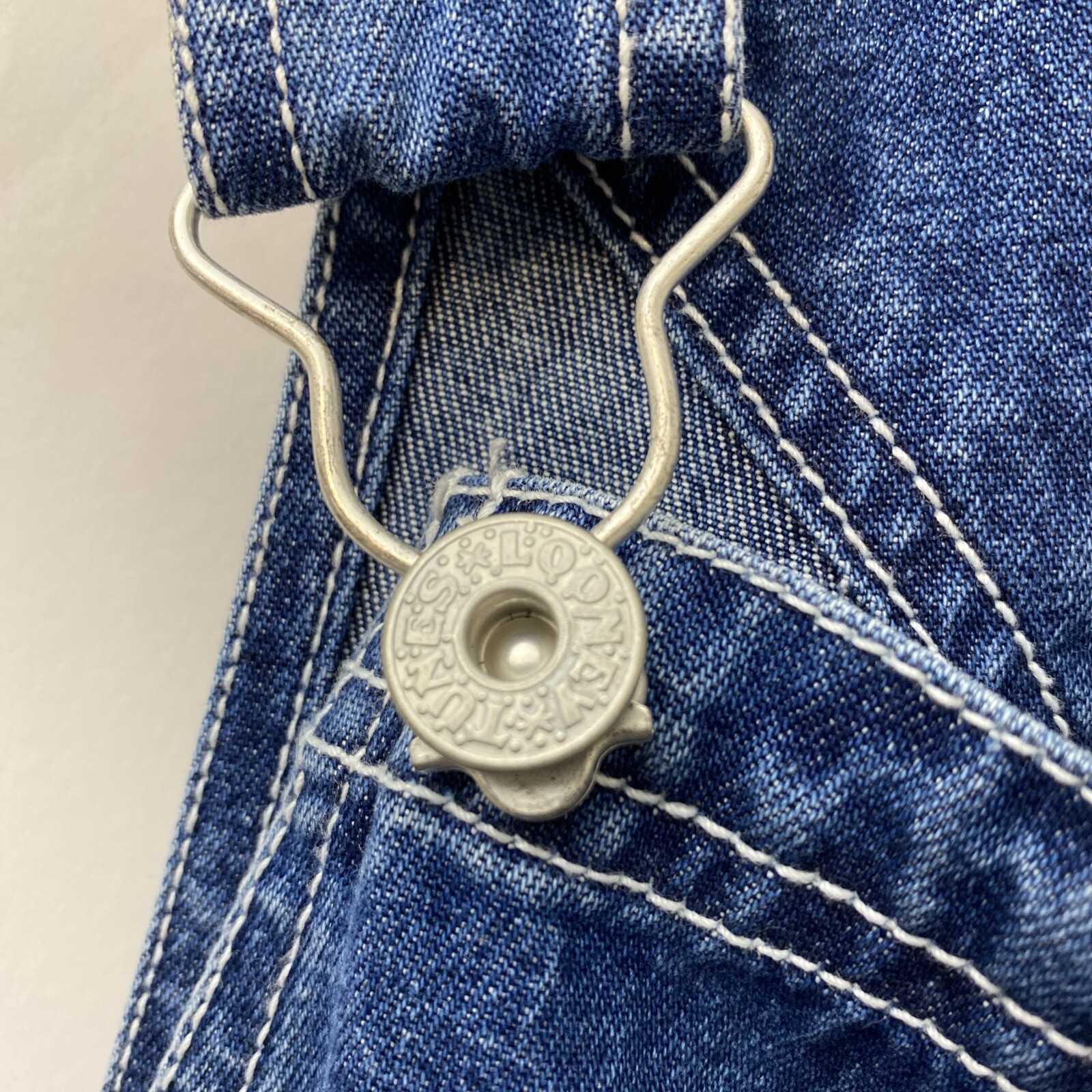VTG Warner Bros Tweety Bird Bib Skortalls Women’s L Blue Denim Romper ’90s Y2K