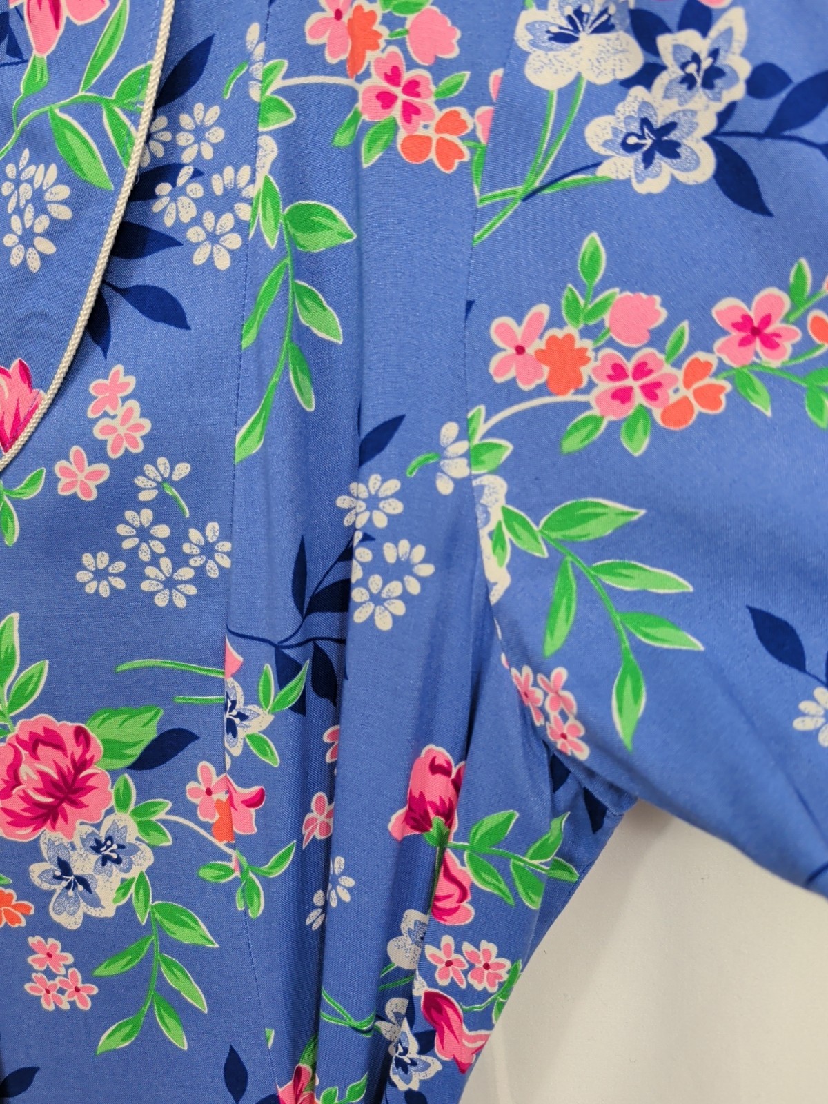 VTG 80’s 90’s ERIKA Maxi Dress Womens L Cottagecore Prairie Periwinkle Floral
