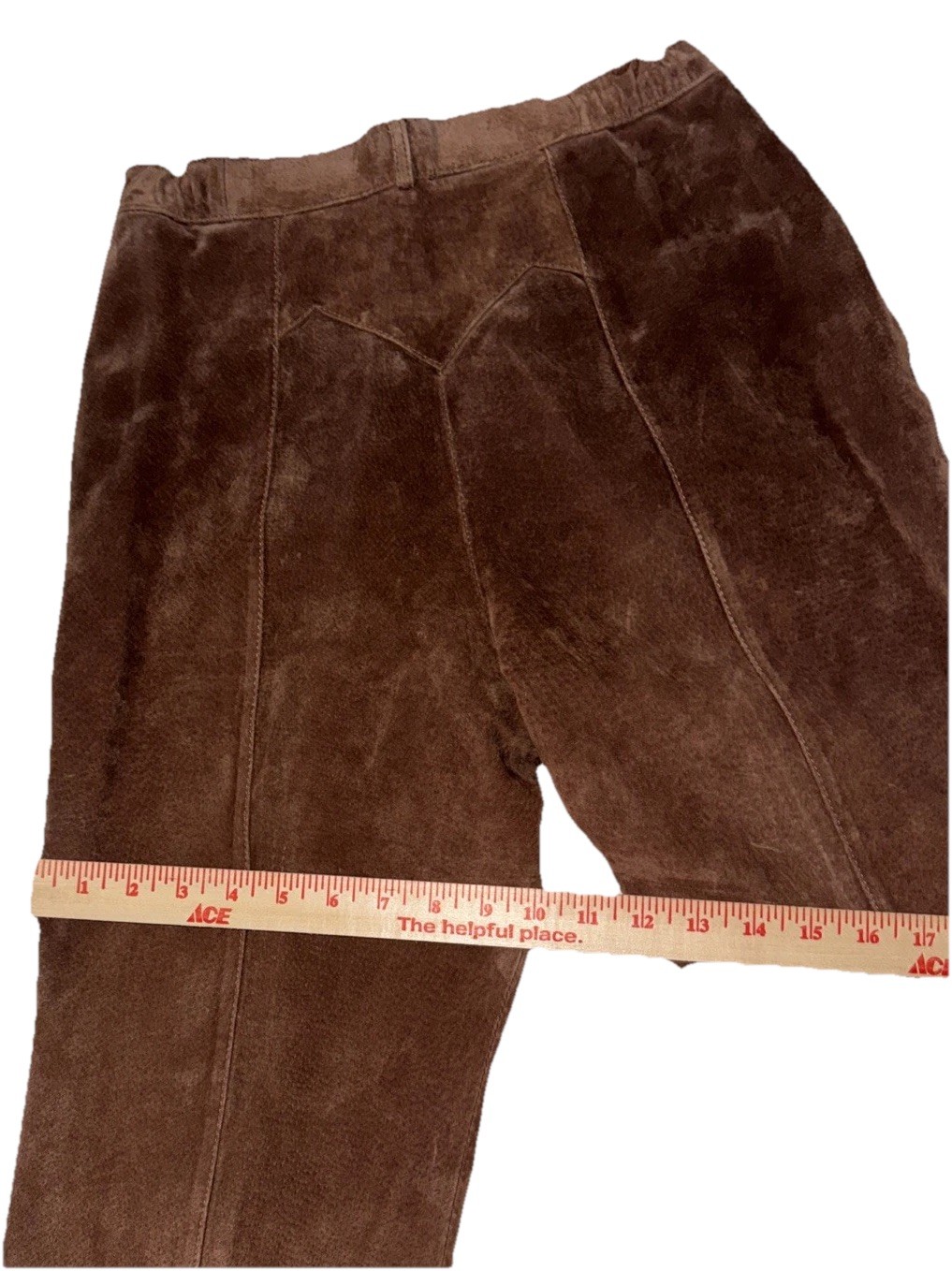 VTG Suede Leather Pants Women’s Brown High Rise Straight Leg Rodeo Sz M 10 *READ