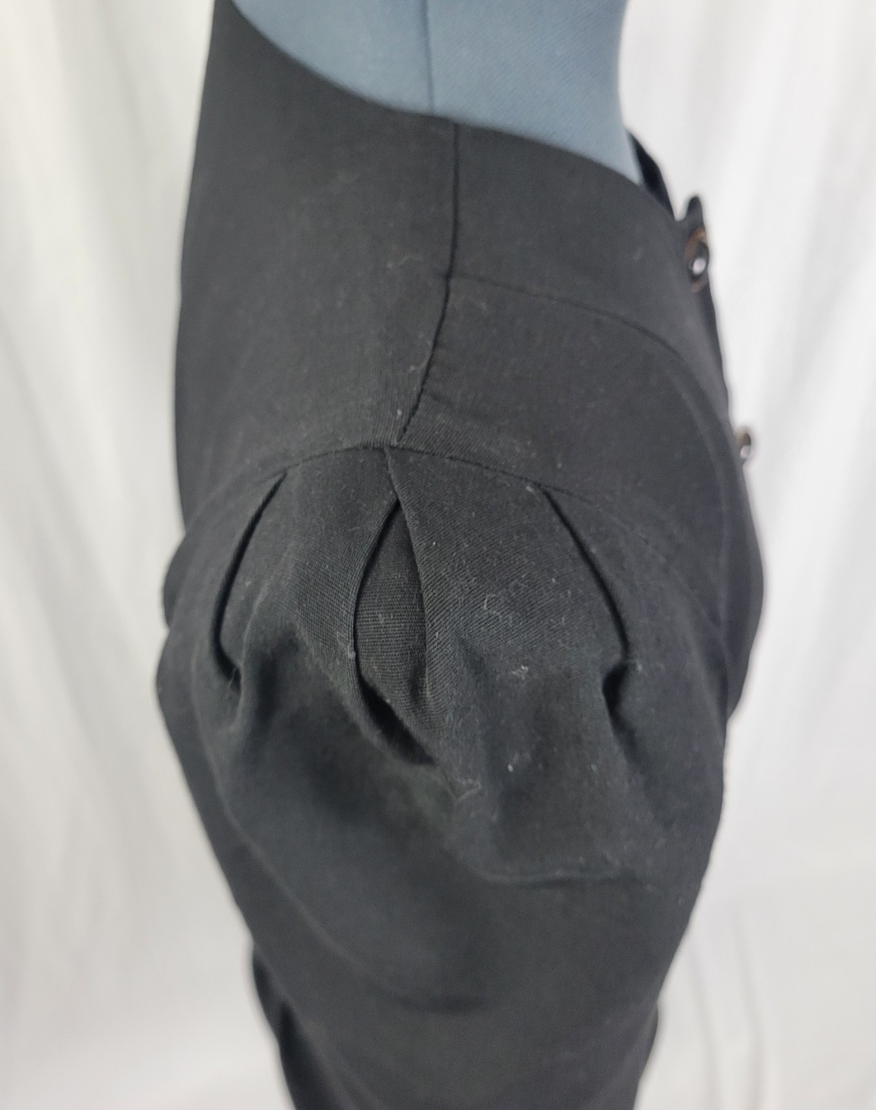 Vtg All That Jazz Black Button Down Sheath Dress w Lace Pocket Square Size 11/12