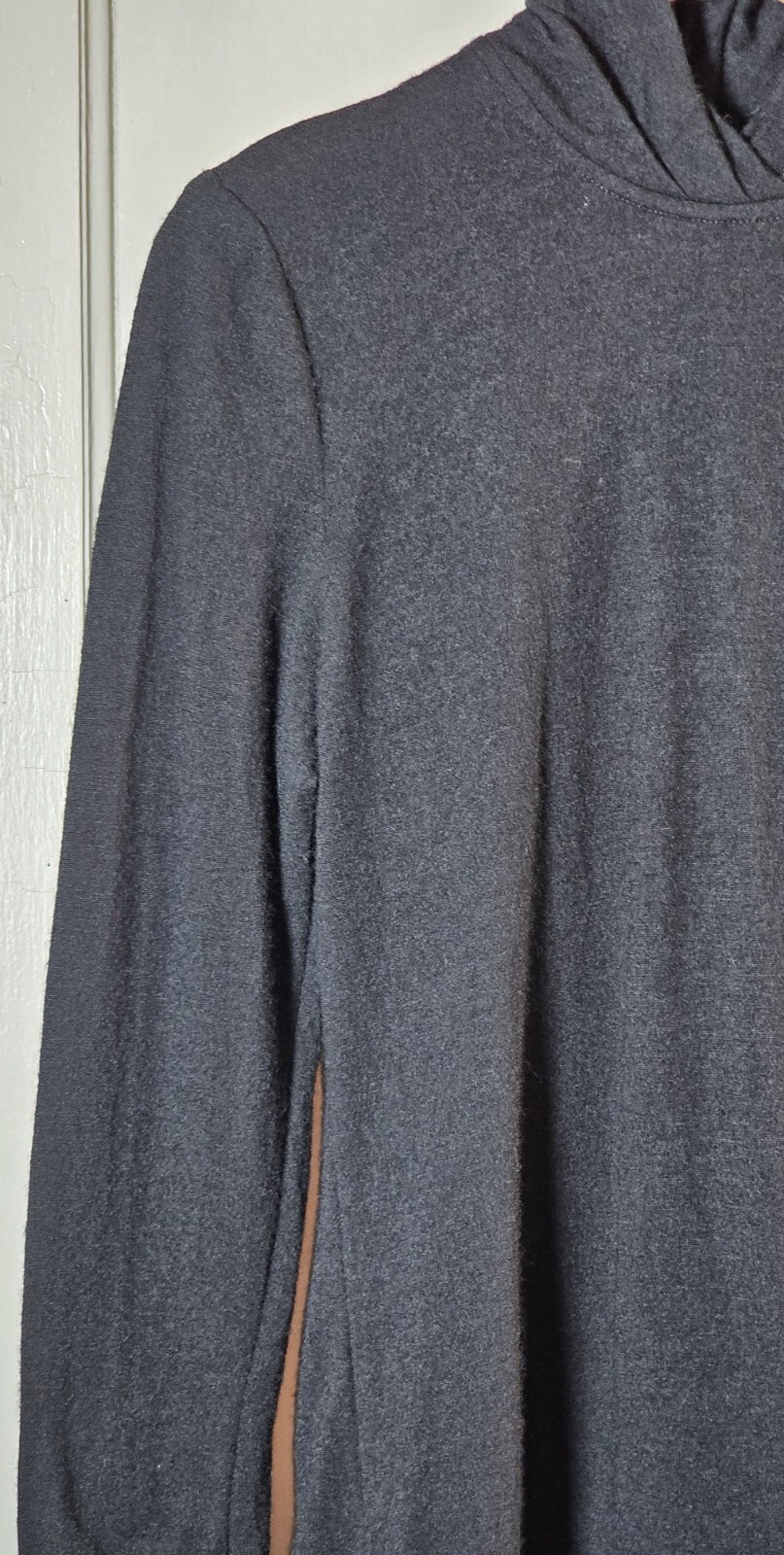 Vtg 80’s The Kollection Petites Dress Women Sz 12P Black Wool L/S Tiered Ruffles