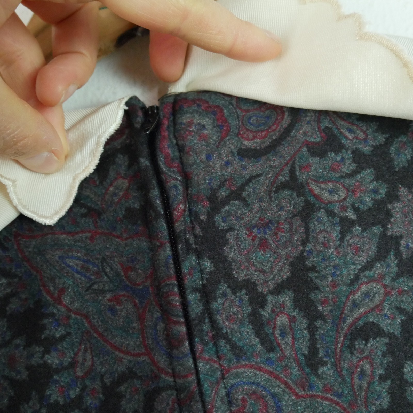 Vintage Small Flannel Prairie Dress Cottagecore Paisley Modest Victorian 80s