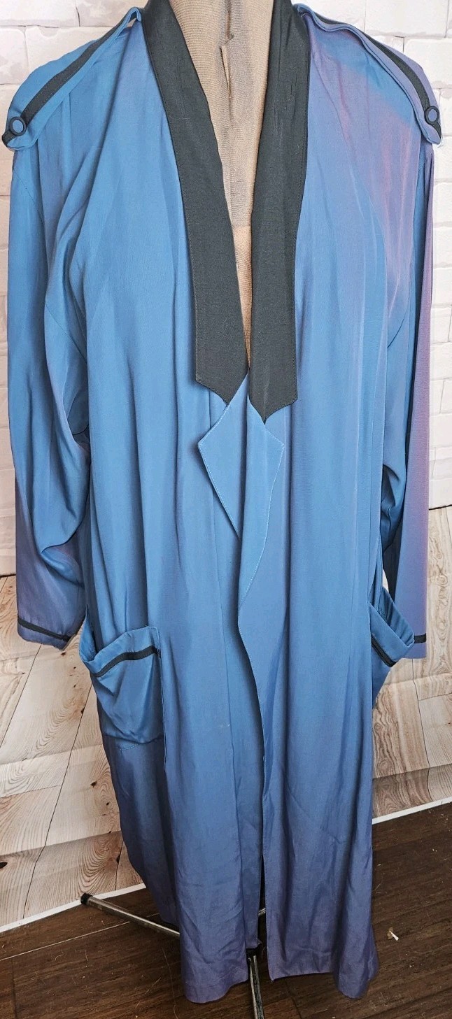 Vintage 90s Liz Baker Ombre Duster Jacket Womens Size 16 Color changing Coat