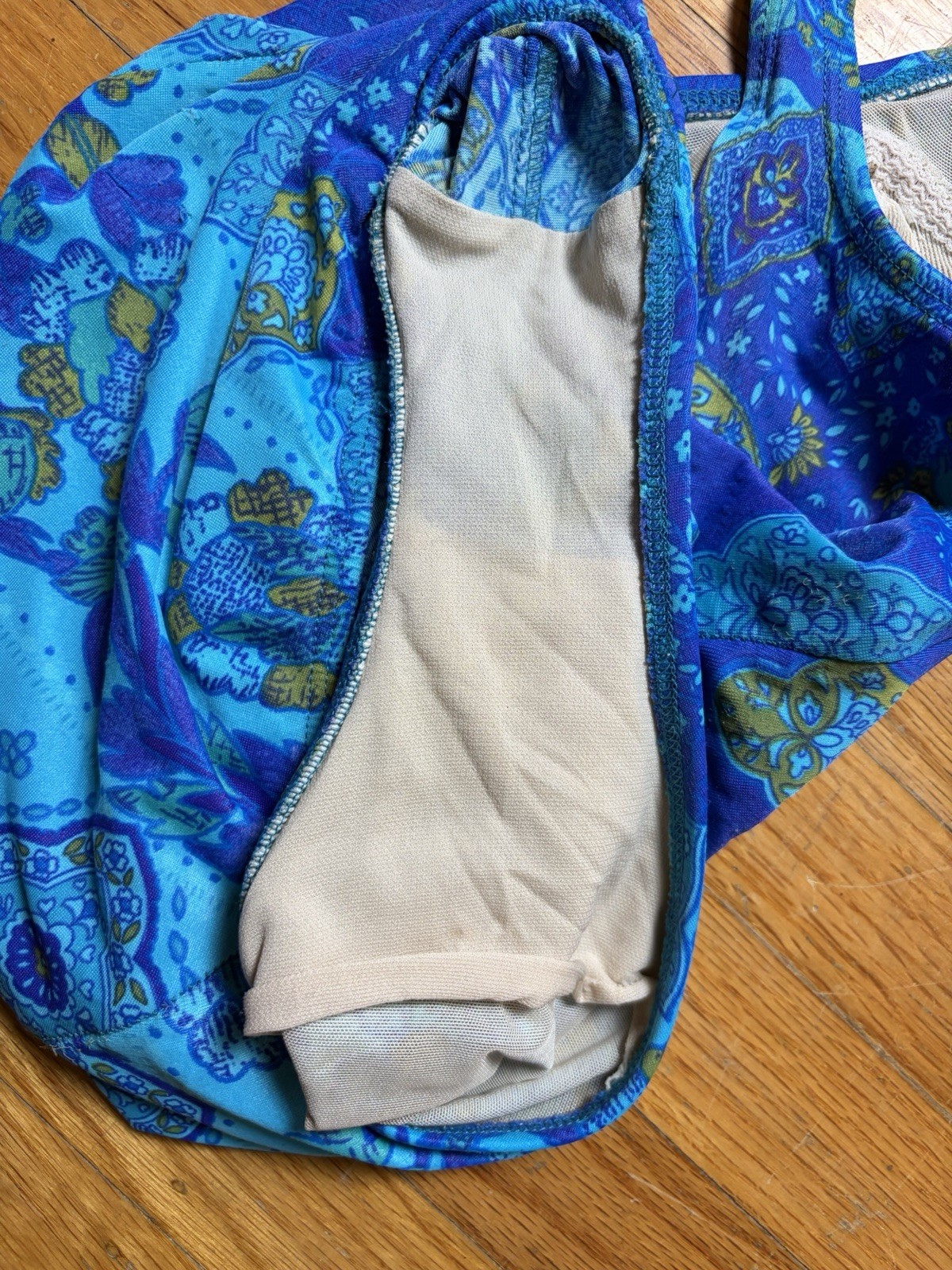 Vintage 80s 90s Slim Allure Swimsuit & Wrap Cover Up Set Sz 10 One Piece Blue