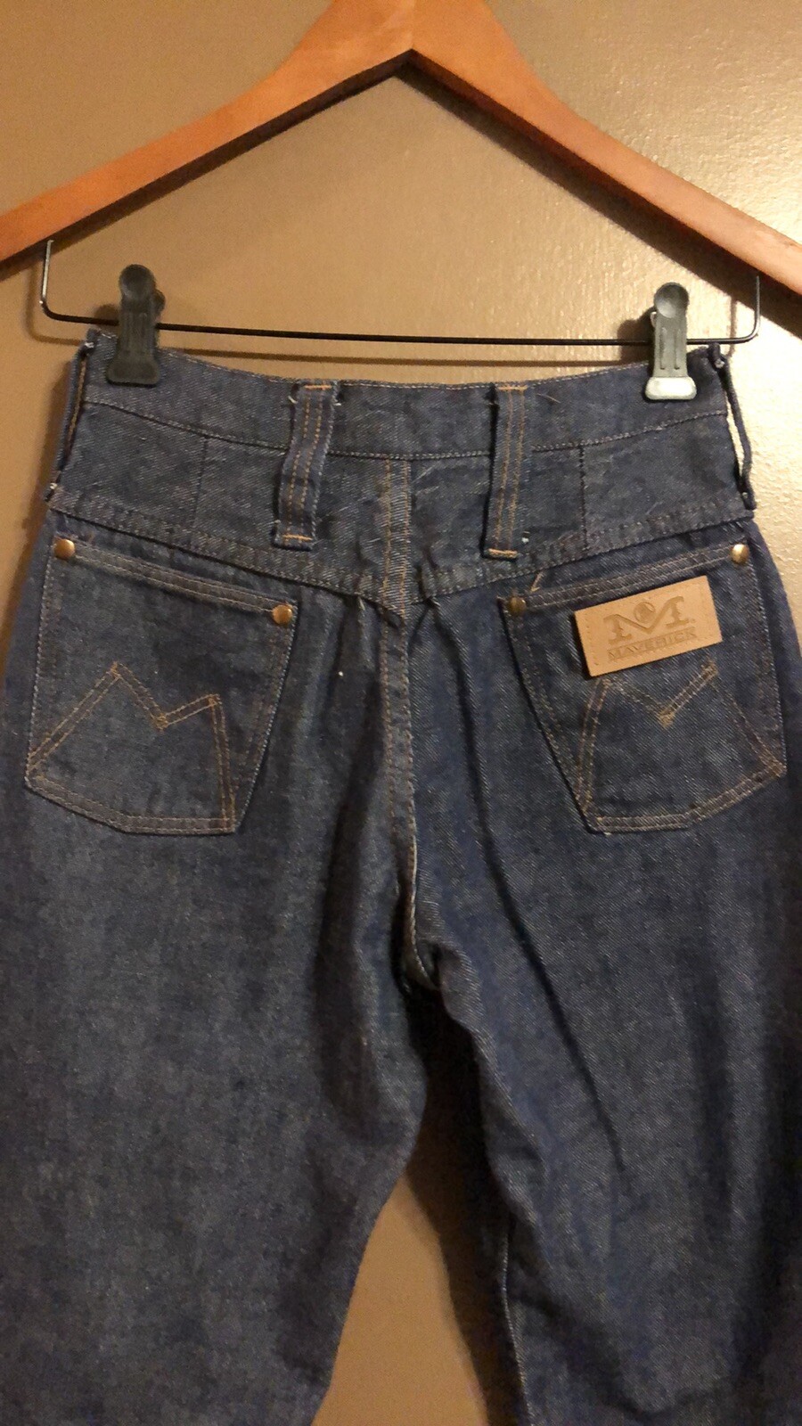 Vintage Blue Bell Maverick Denim Jeans 1940 1950 Dark Blue Wash Size 23 24”