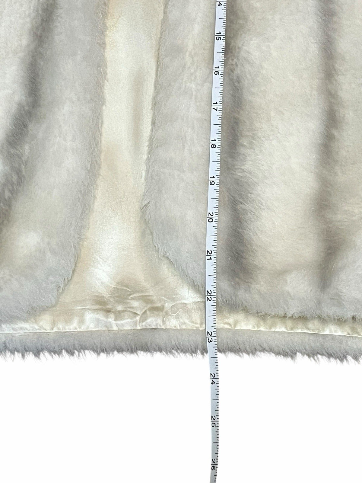 Vintage White Faux Fur Cape Coat Regina Glenara by Glenoit Made in USA