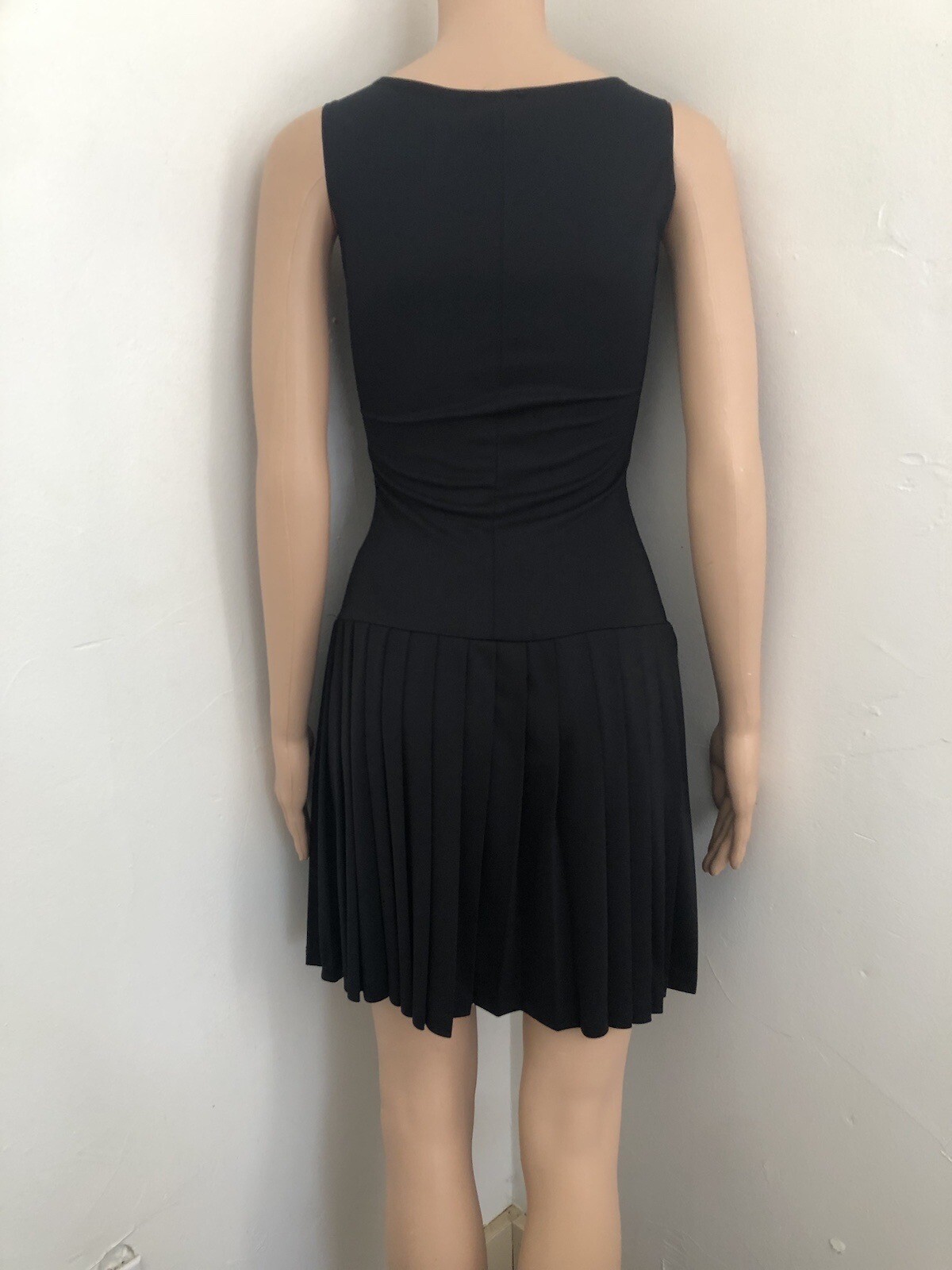 Vintage Taboo Crossover Black Lbd Y2k Drop Waist Pleated Skirt Dress
