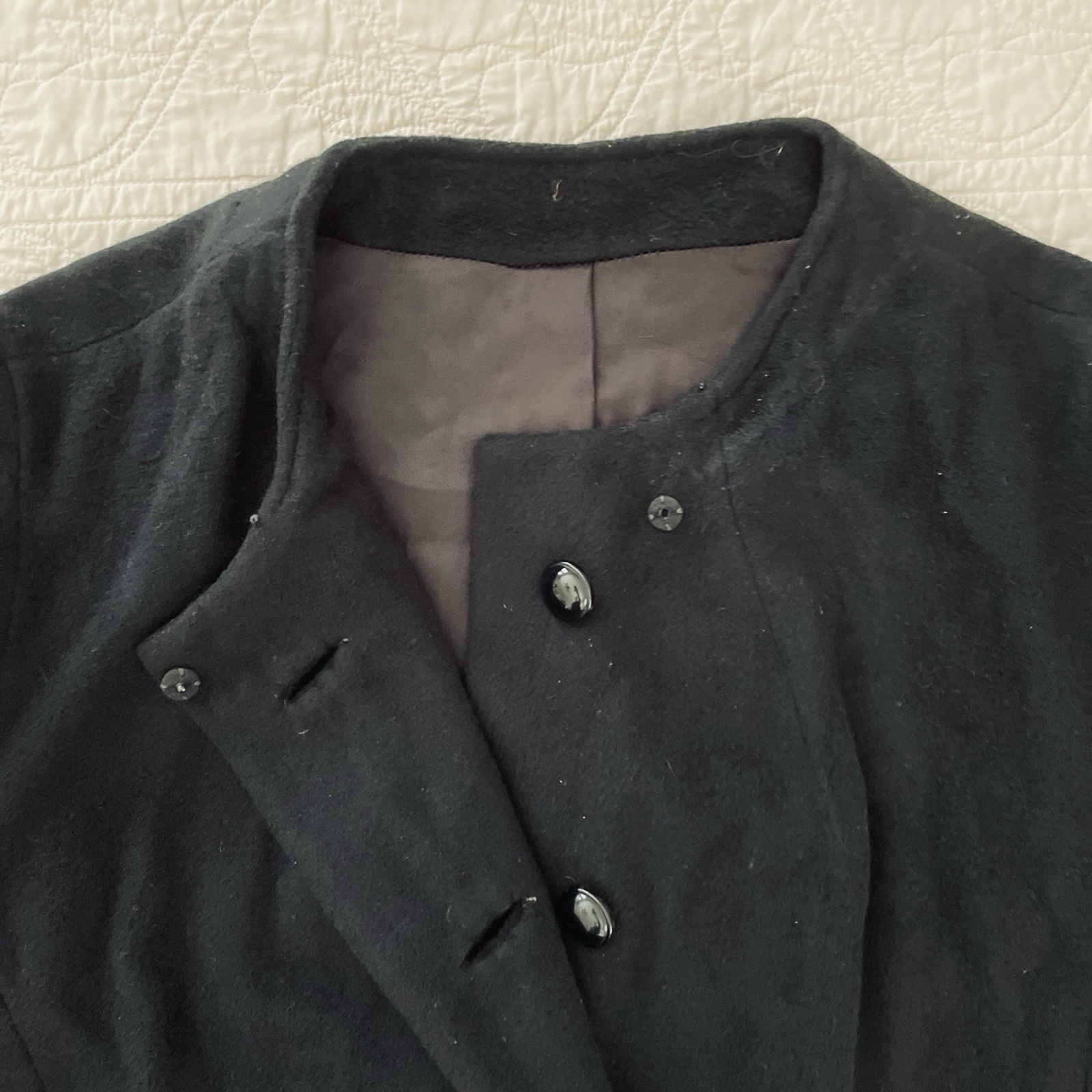 Vtg. J.J. O’Donnell 100% Cashmere Opera 1950s Black Coat Silk Line Sz XL Custom