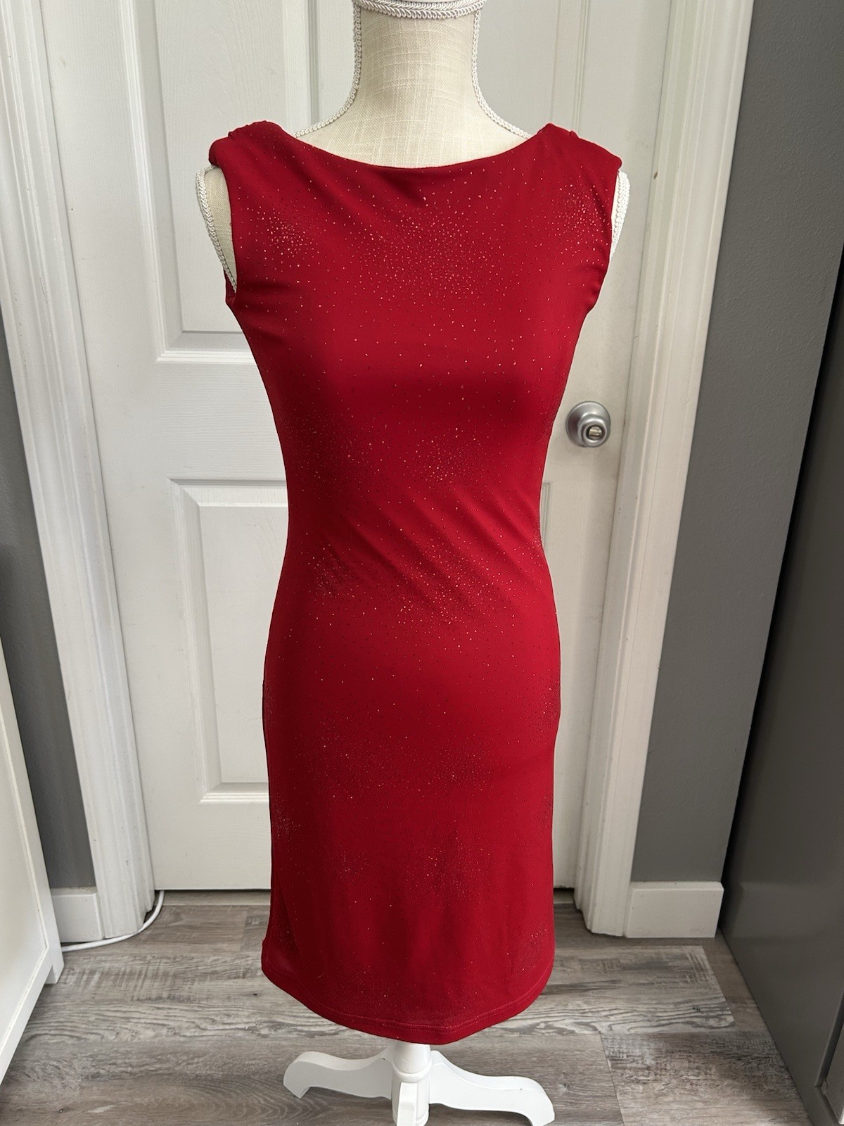 Vintage 90s La Belle Dress Womens S Red Sparkle Romantic Fairy Grunge Whimsigoth