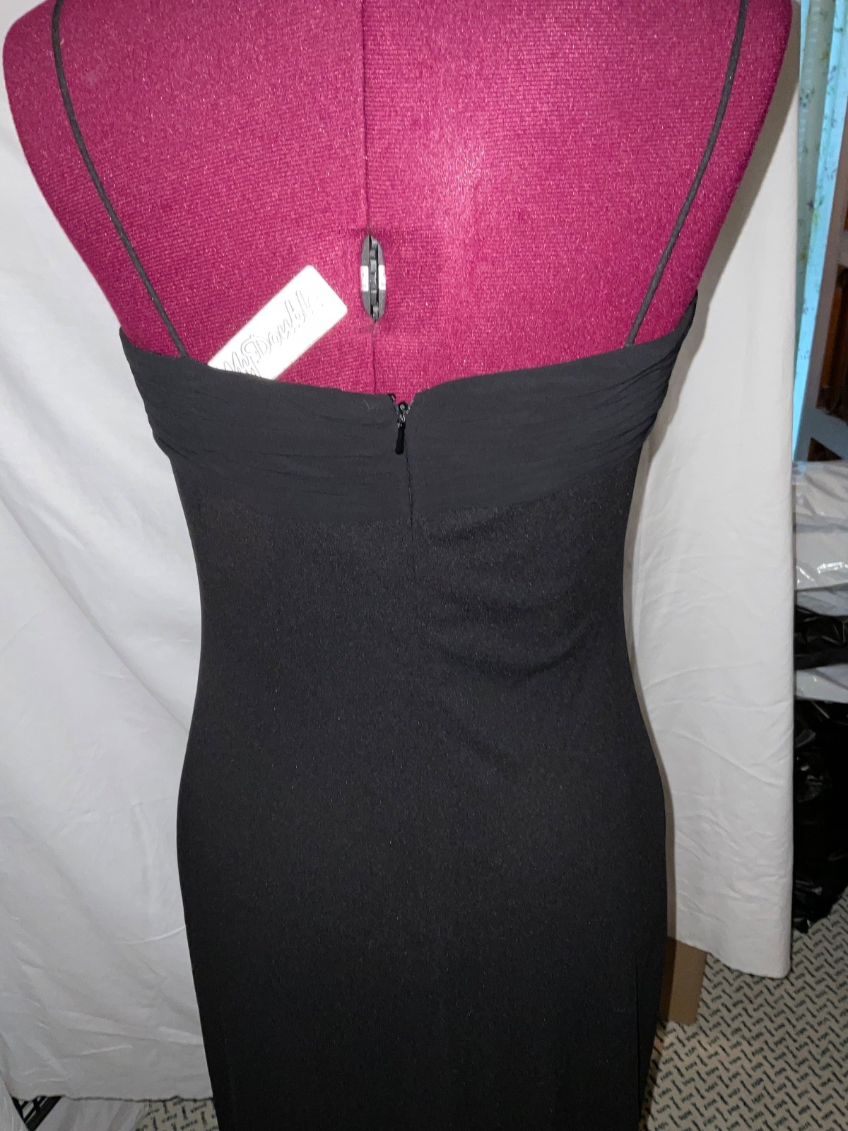 vintage Womans De Laru Black gown beading on bodice