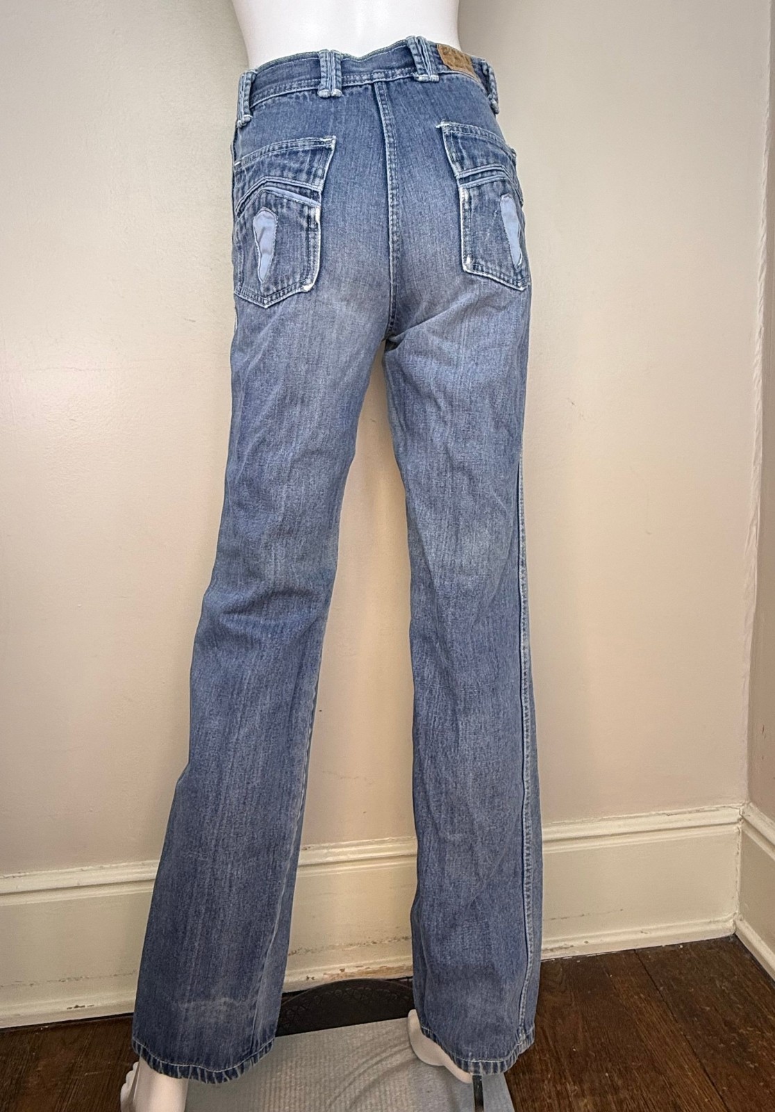Vintage 1970s Blue Jeans, High Rise, Straight Leg, Best Made Togs Size 0, 25″x33
