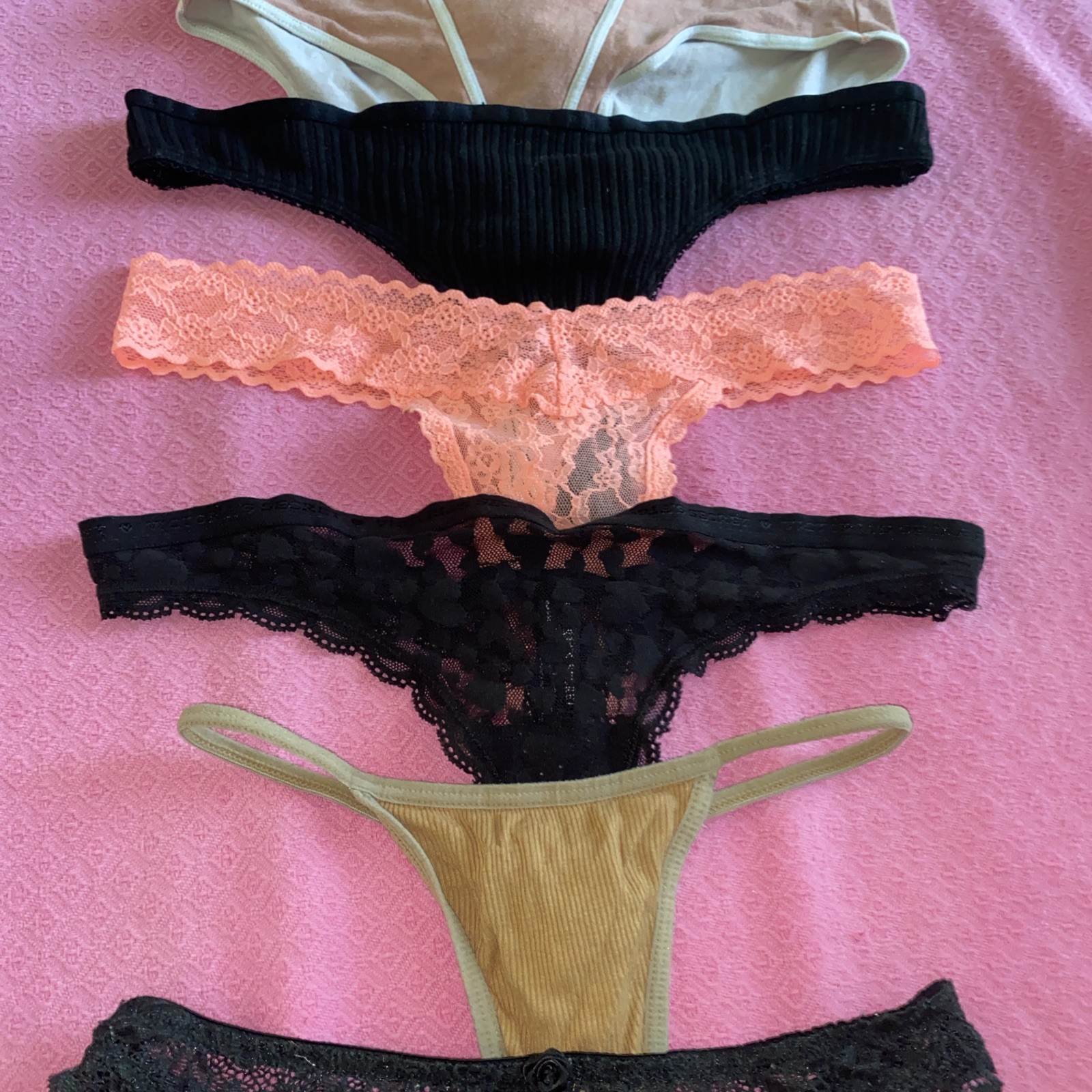 Vintage lote 11 PINk/ Victoria’S Secrets Thong/string PANTIES#5677