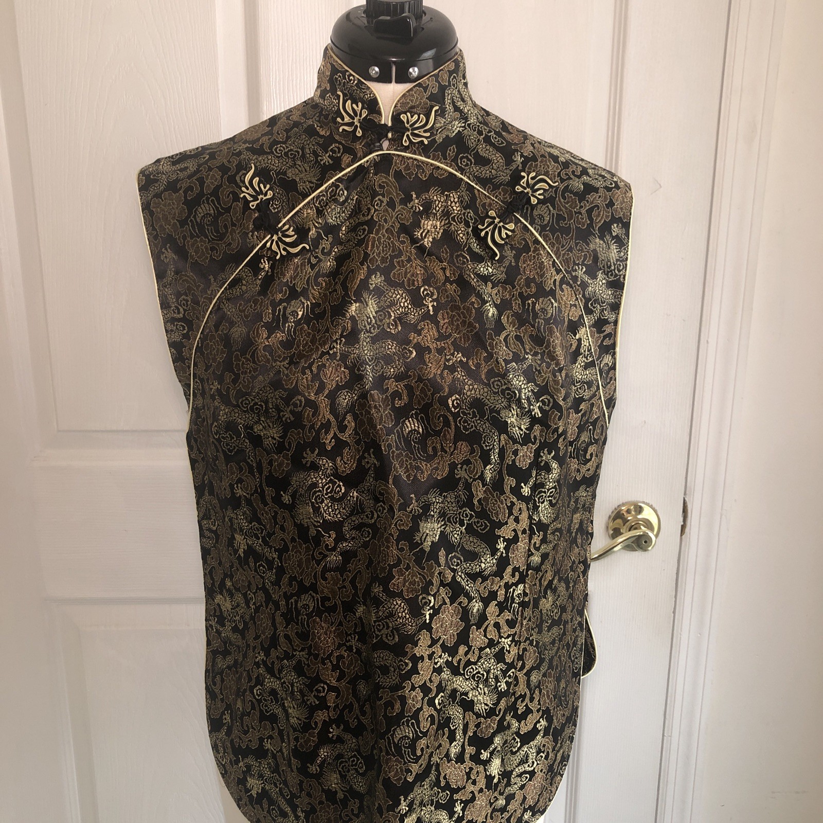 Vtg Cheongsam Dragon Top Blouse Sz SM Indie Sleaze Whimsigoth Maximalist 90s