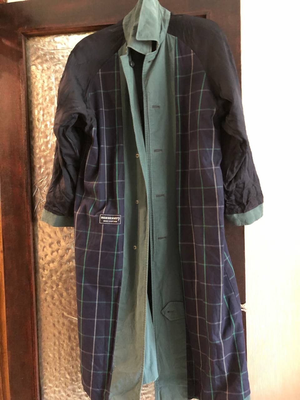 Vtg 1988 Burberrys Balmacaan Coat Emerald Green England Mens 40 Ex Long / Unisex
