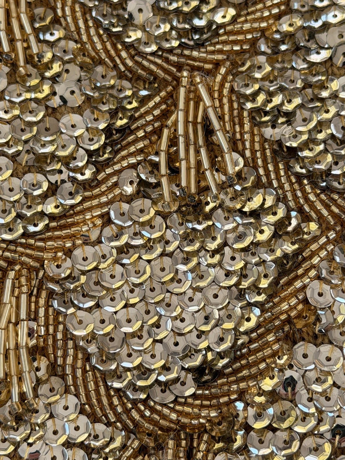 50’s /60’s VTG Wool Hand Beaded Sleeveless Top with Sequins Elegant Fringe SZ 16