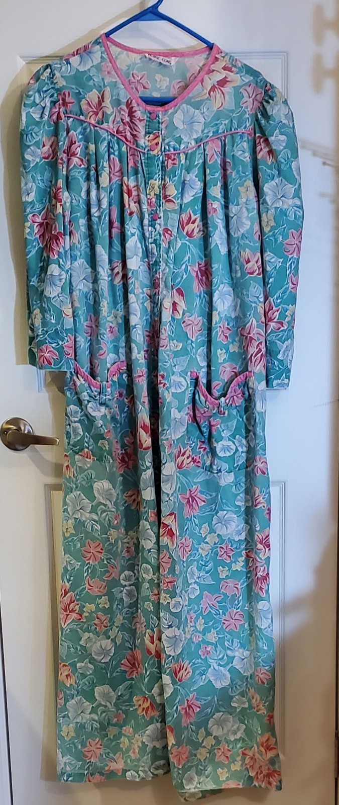 Vintage Models Coat Dress Women Multicolored Floral Pattern with Snap XL