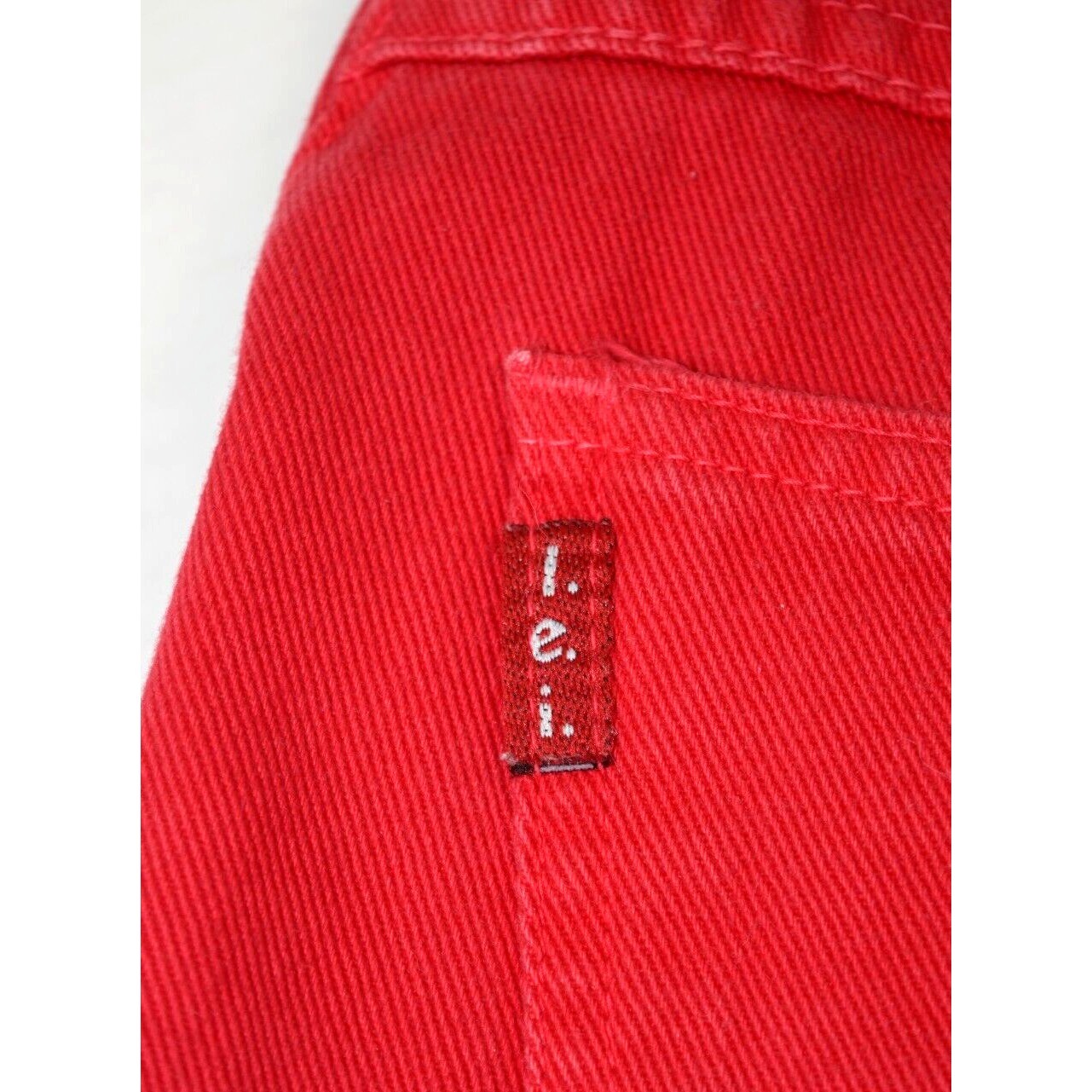 Vintage Jean Shorts LEI Size 3 90s Red Button Fly High Waist Made USA