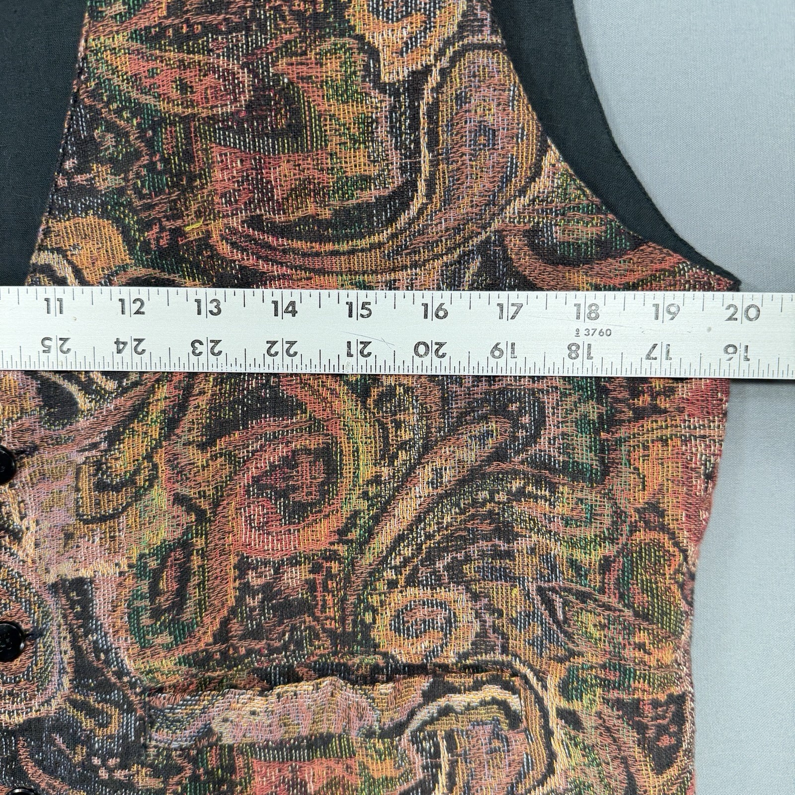 Vtg 70s Binny Paisley AOP Tapestry Vest Womens M L Boho Hippie Festival Alladin