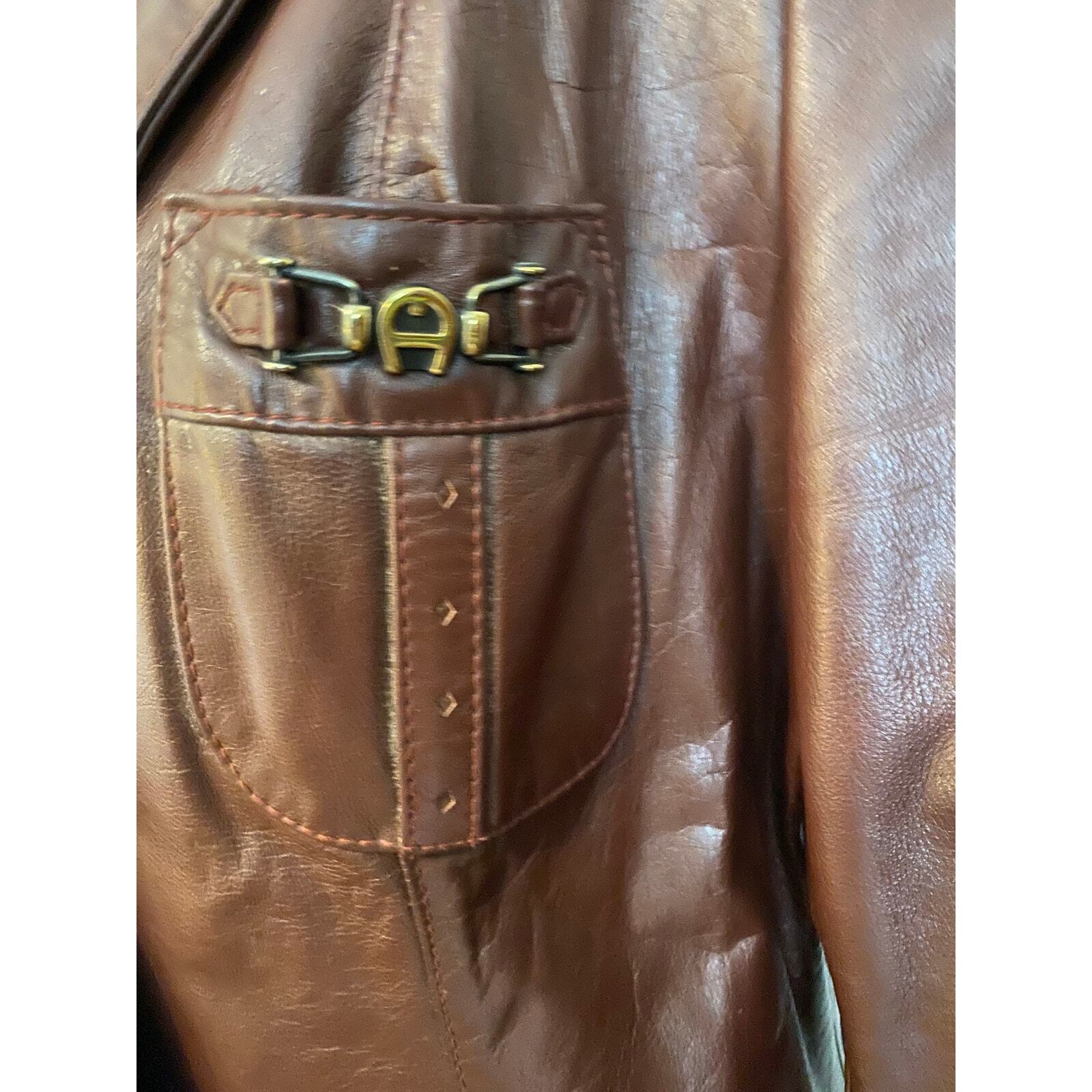Vintage Etienne Aigner Women’s Oxblood Red Leather Blazer Jacket 1970s Burgundy